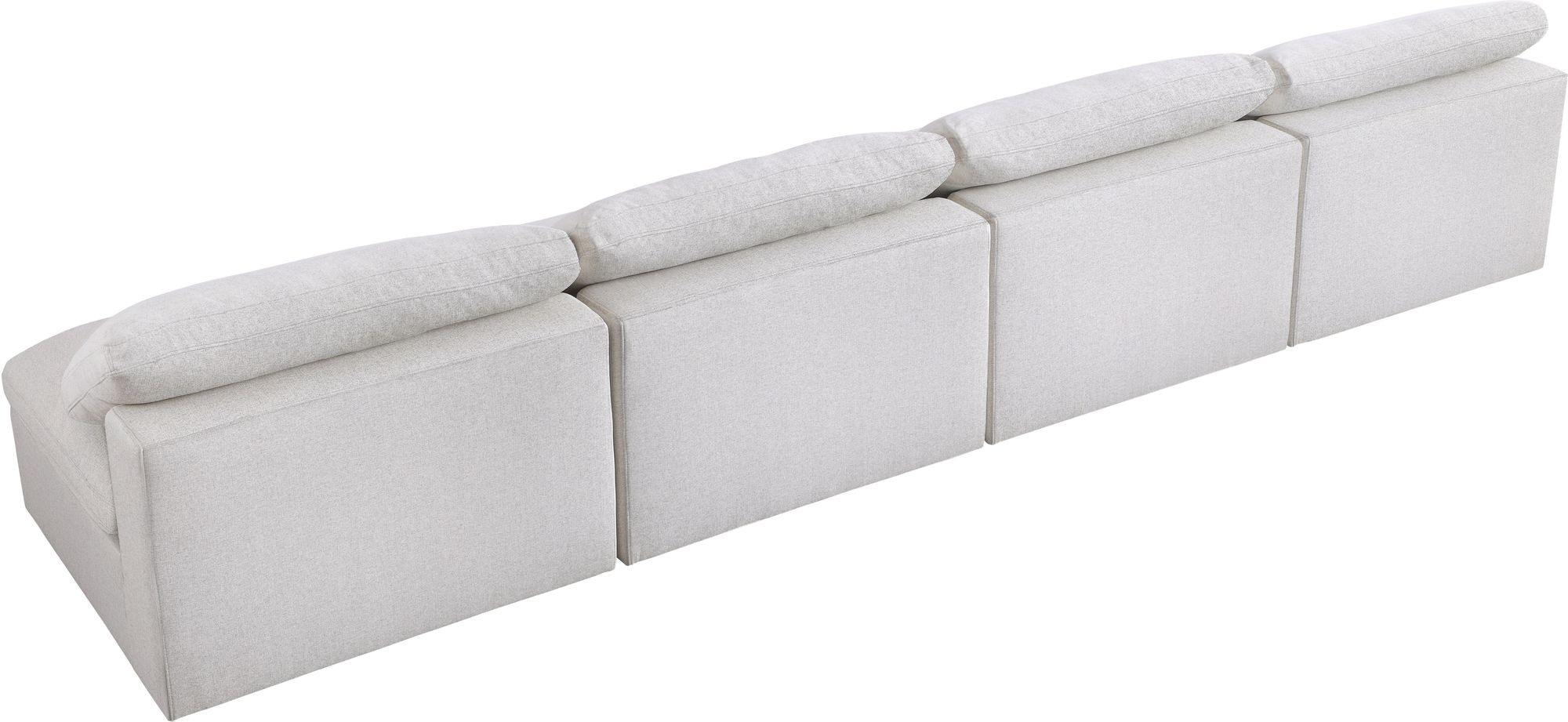 Serene 156" Linen Fabric Deluxe Comfort Modular Armless Sofa
