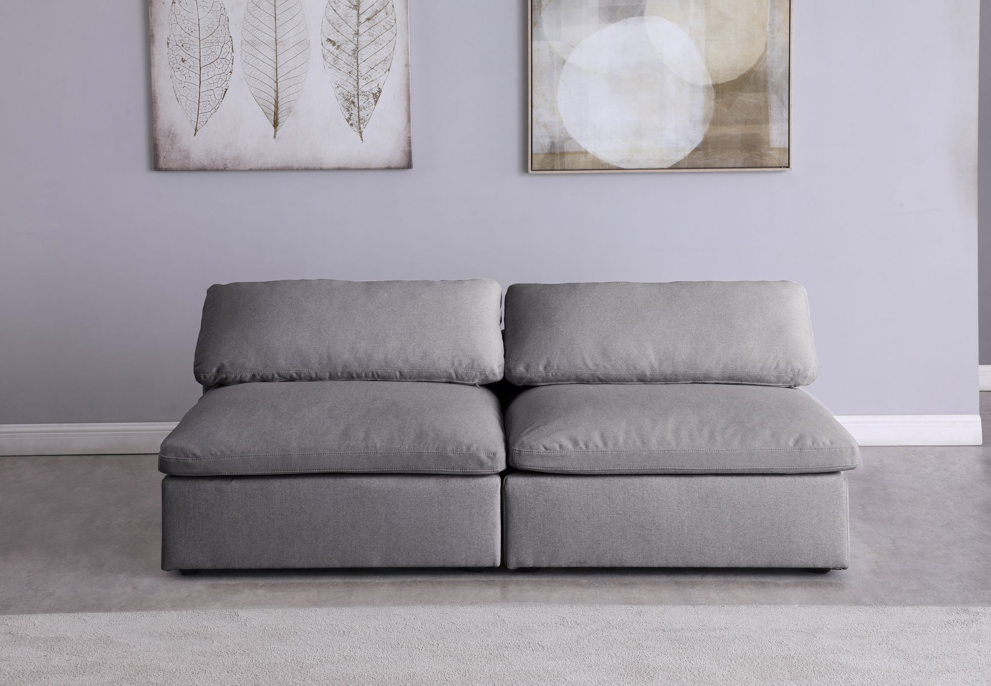 Serene 78" Linen Fabric Deluxe Comfort Modular Armless Sofa