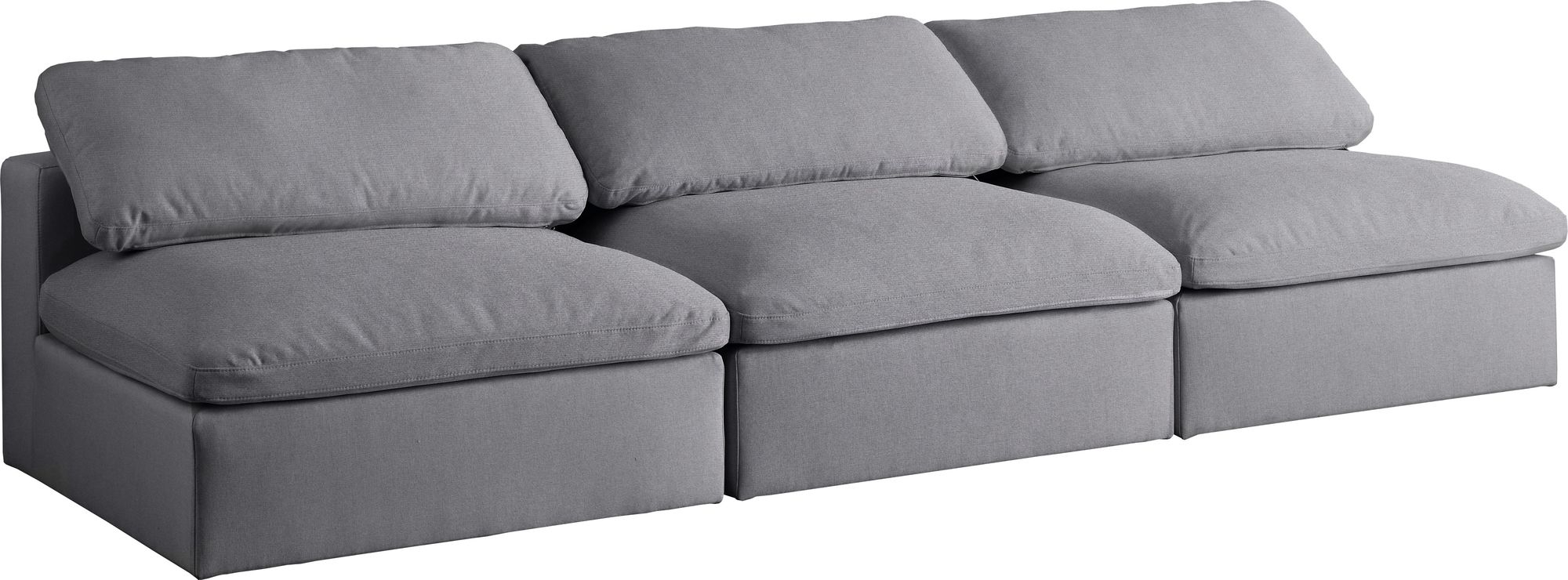 Serene 117" Linen Fabric Deluxe Comfort Modular Armless Sofa