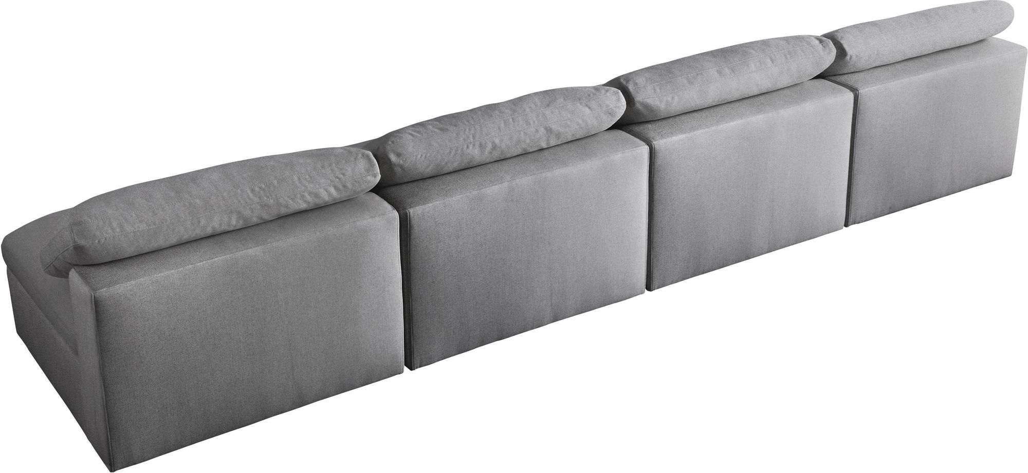 Serene 156" Linen Fabric Deluxe Comfort Modular Armless Sofa