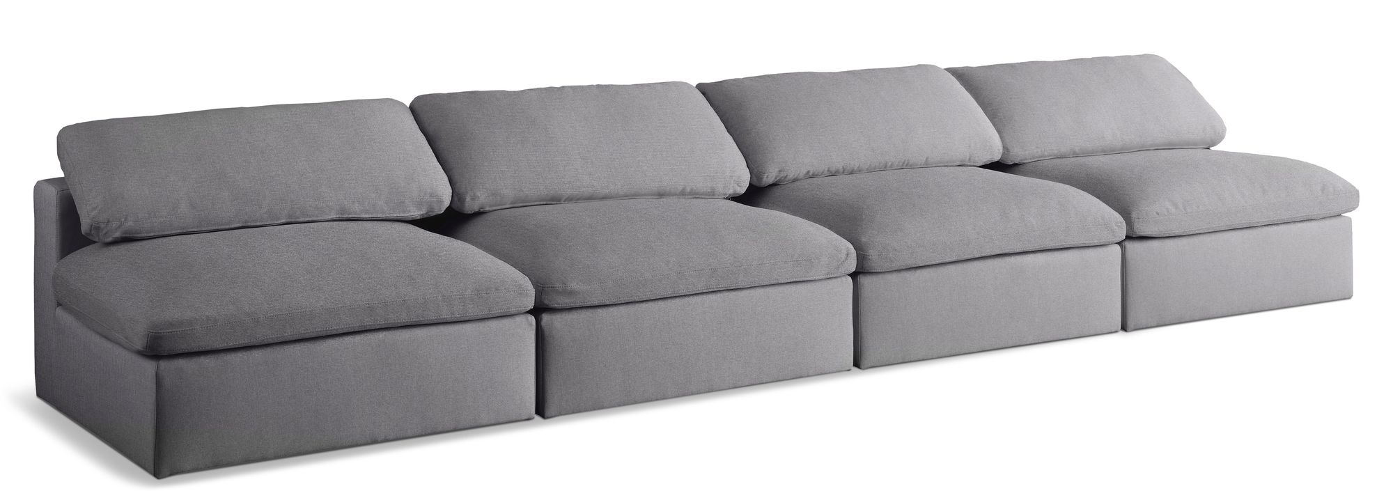 Serene 156" Linen Fabric Deluxe Comfort Modular Armless Sofa