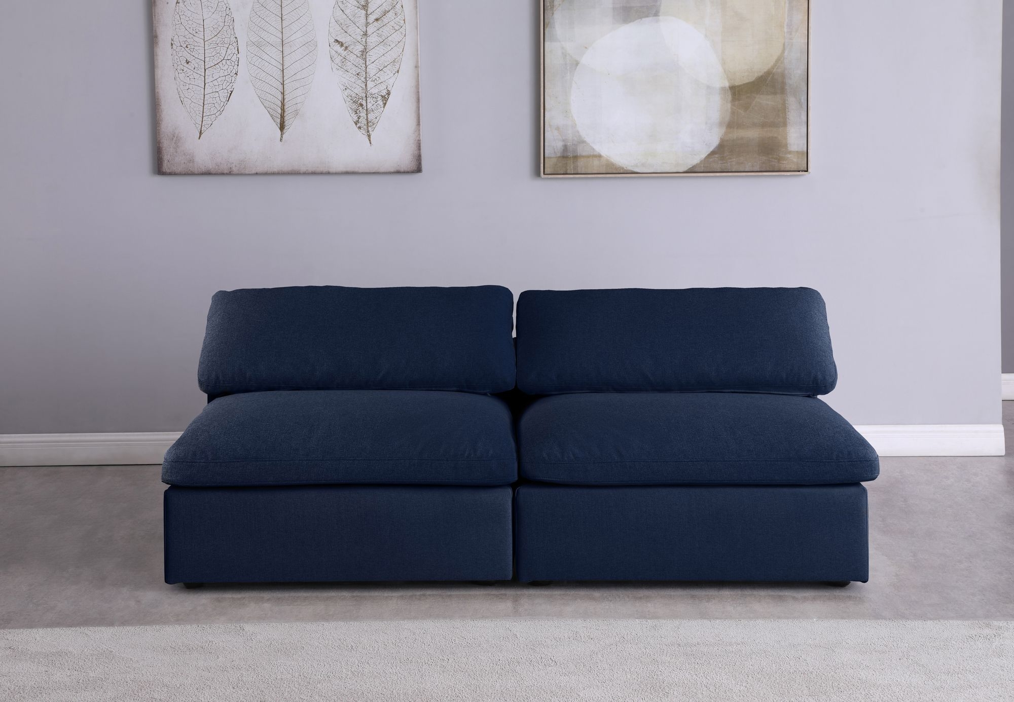 Serene 78" Linen Fabric Deluxe Comfort Modular Armless Sofa