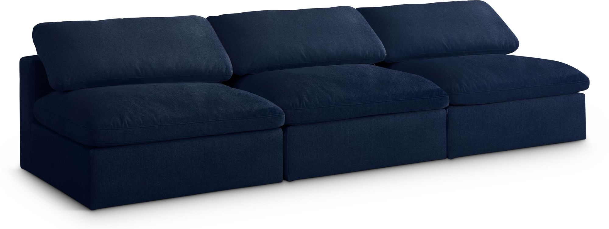 Serene 117" Linen Fabric Deluxe Comfort Modular Armless Sofa