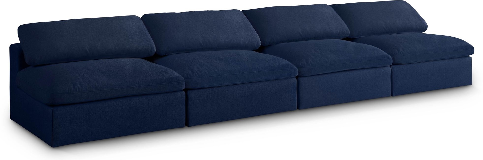 Serene 156" Linen Fabric Deluxe Comfort Modular Armless Sofa