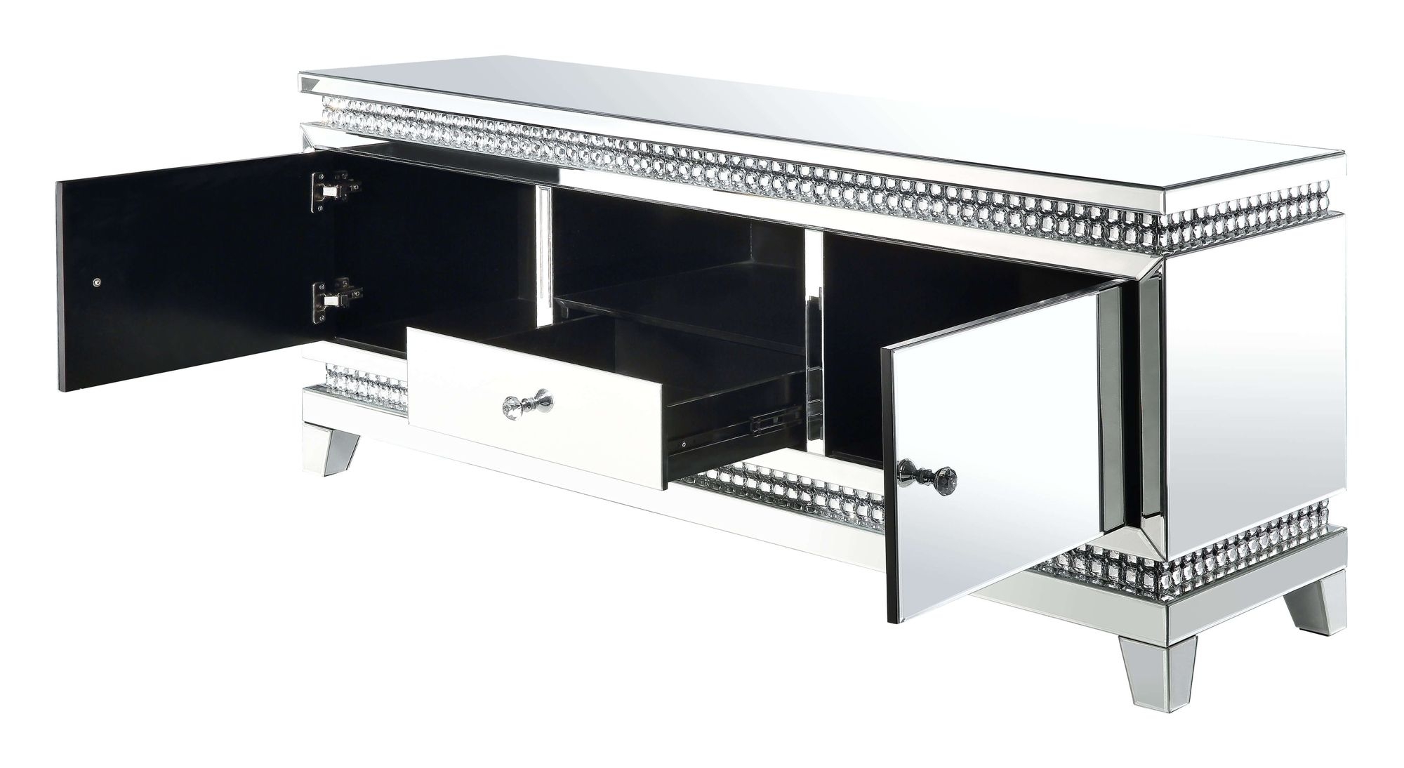 Lotus 91835 Mirror/Faux Diamonds TV Stand