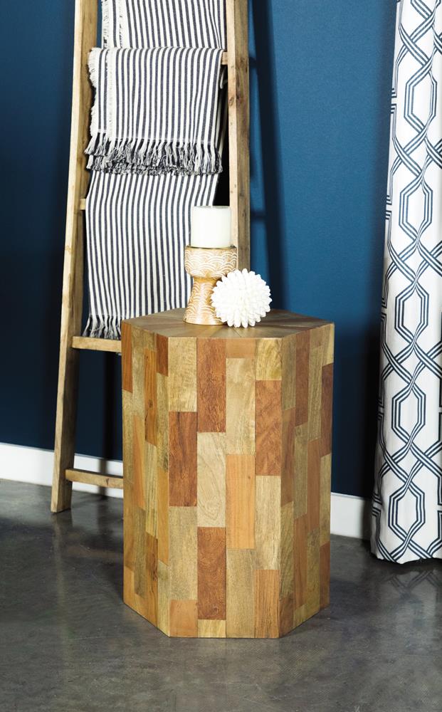 Dermot Hexagon Sunburst Top Accent Table