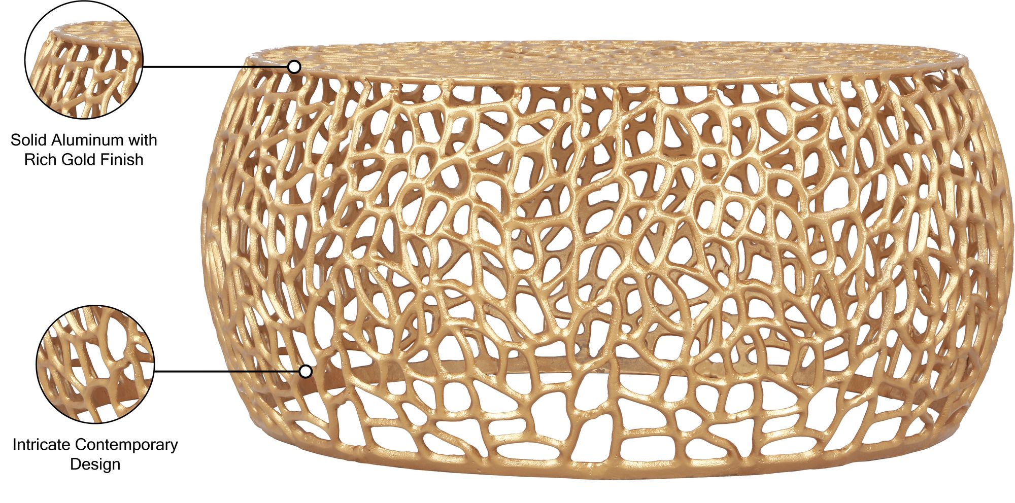 Priya 35" Round Aluminium Coffee Table
