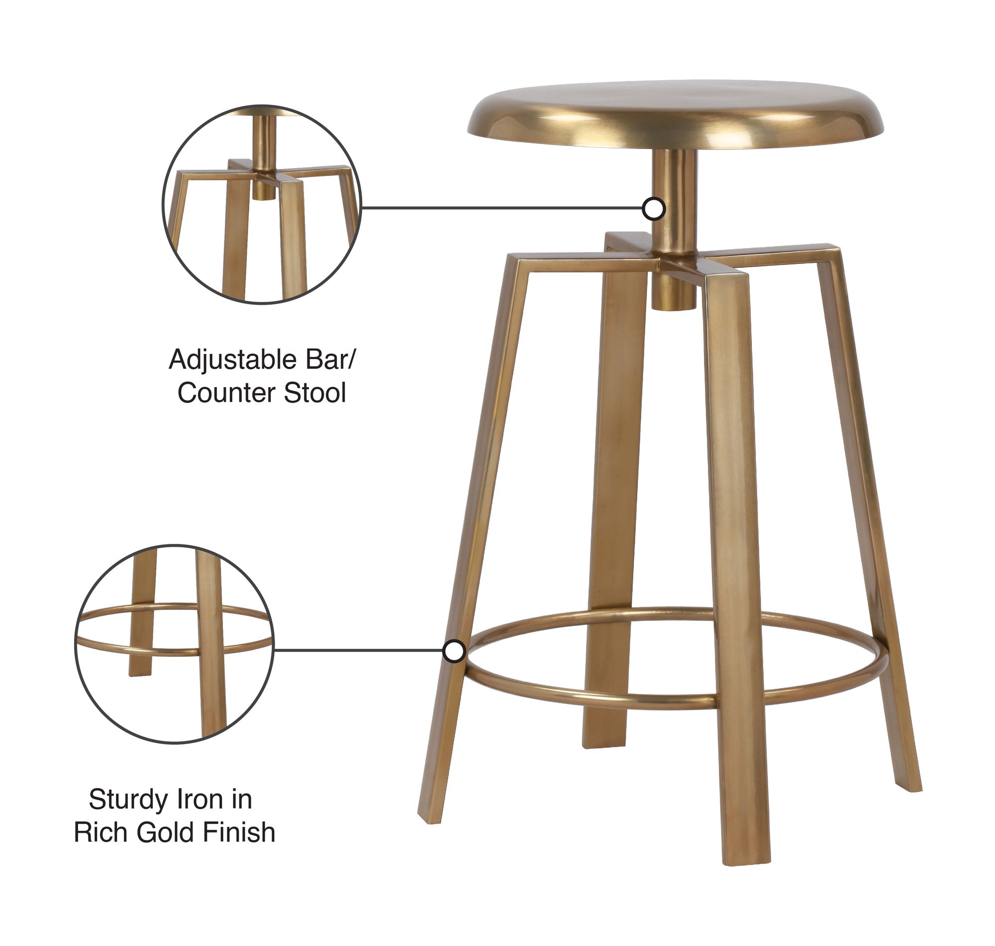 Lang Adjustable Iron Stool
