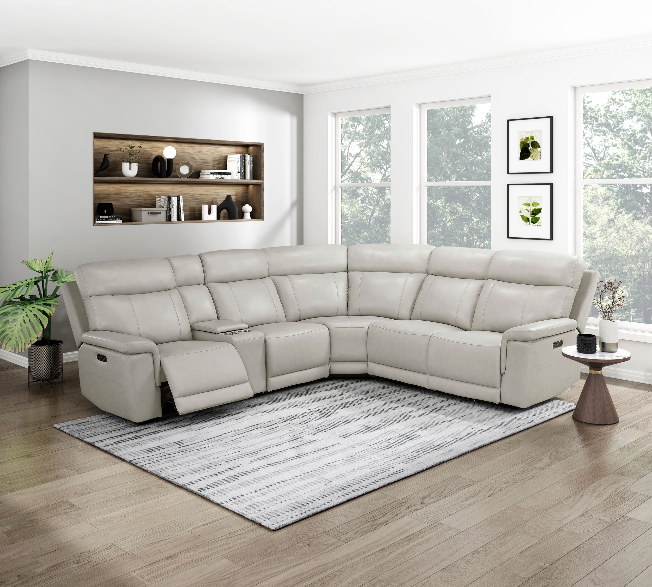Celestia L-Shaped 6‑Piece Modular Power Reclining Sectional with Power Headrests