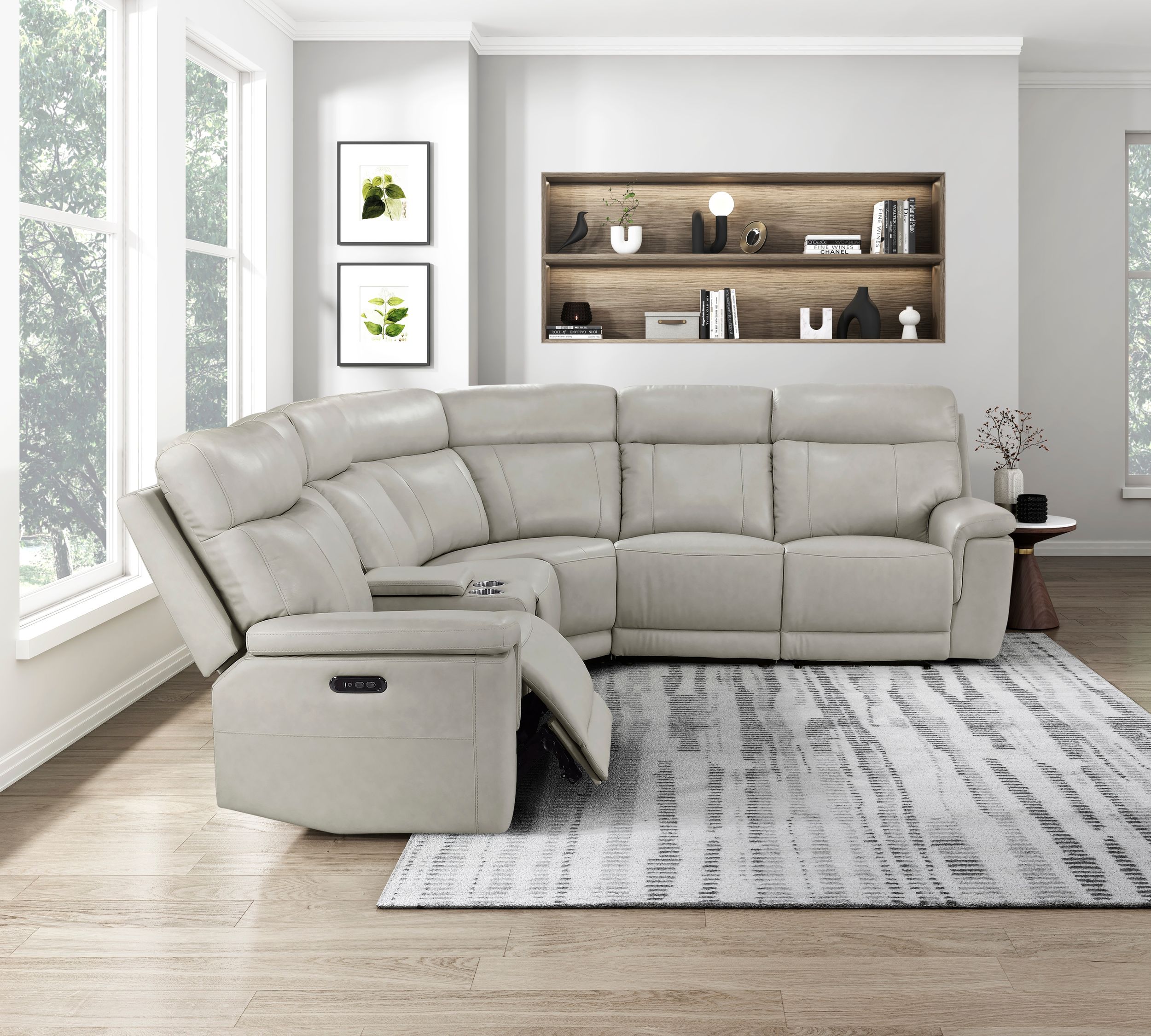 Celestia L-Shaped 6‑Piece Modular Power Reclining Sectional with Power Headrests