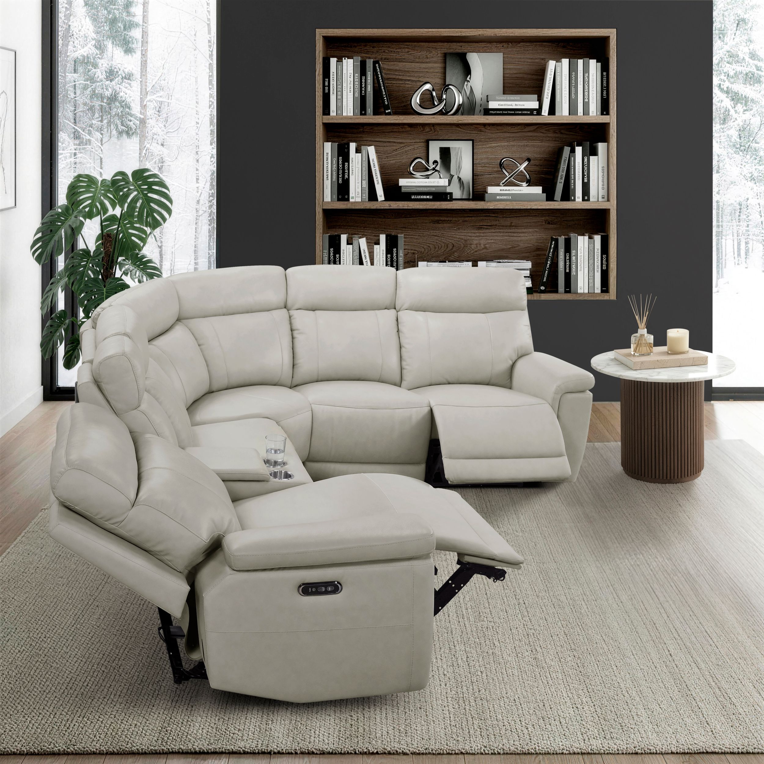 Celestia L-Shaped 6‑Piece Modular Power Reclining Sectional with Power Headrests