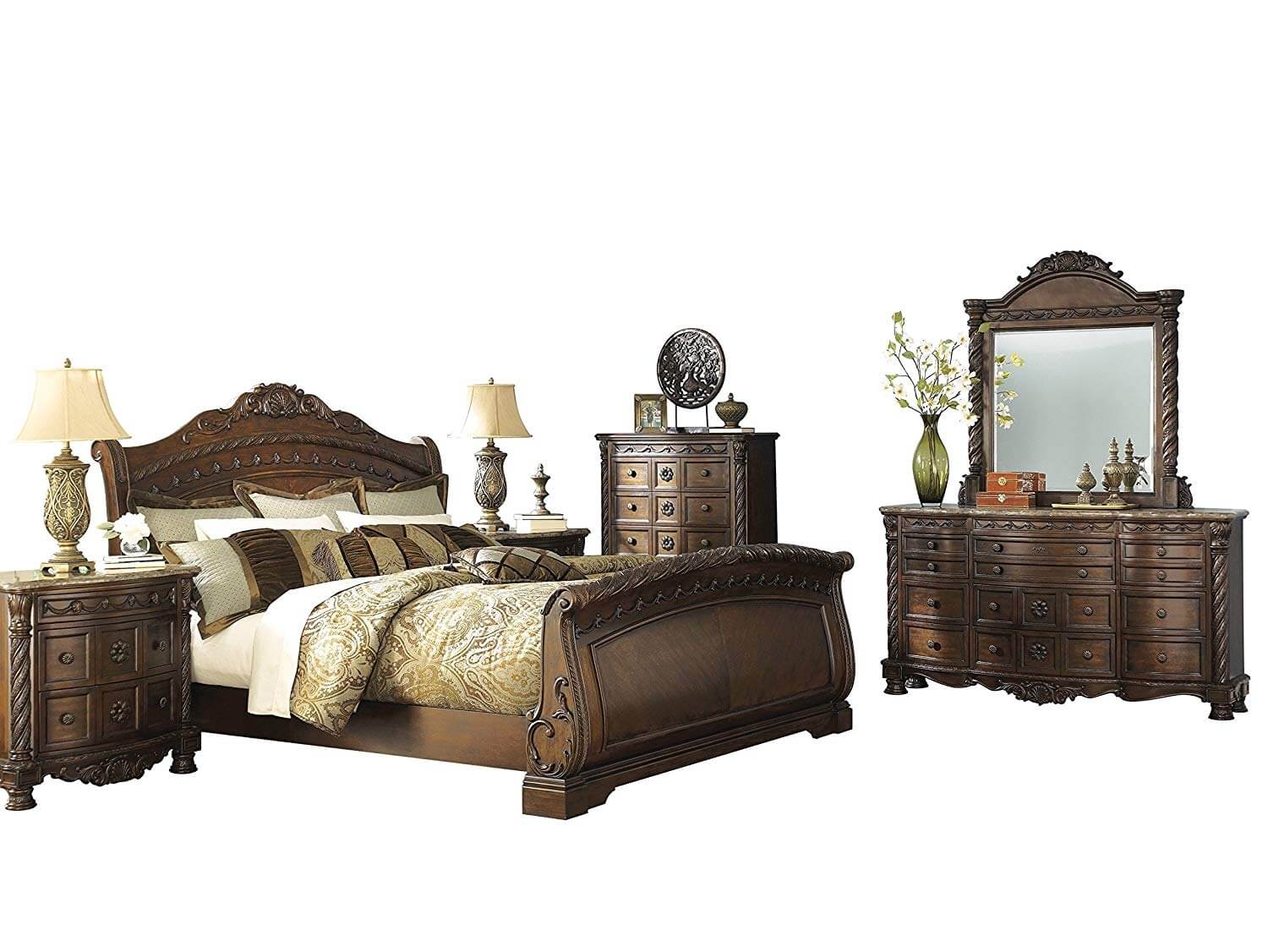 Ashley SM North Shore Wood Sleigh Bedroom Set