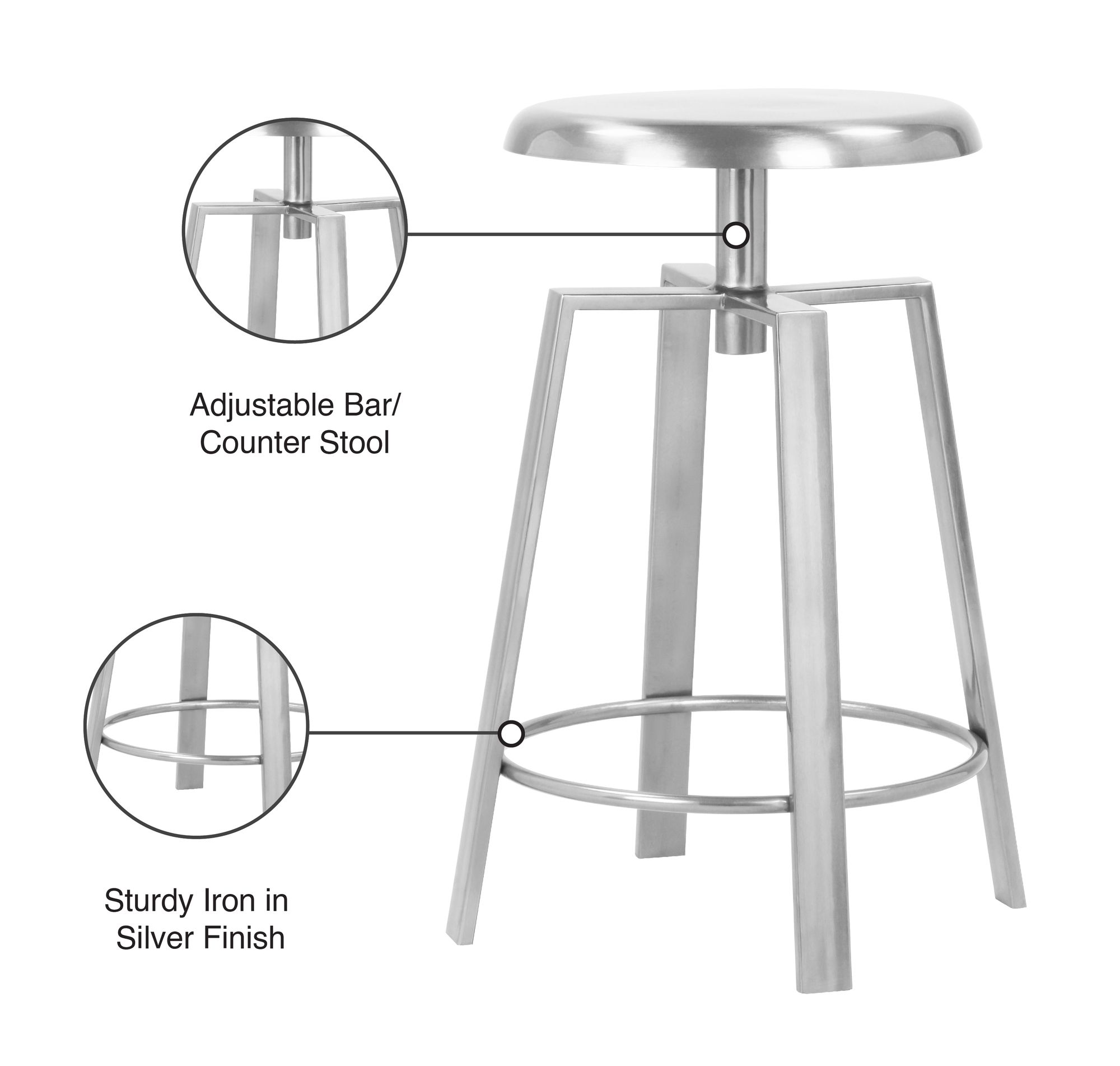 Lang Adjustable Iron Stool