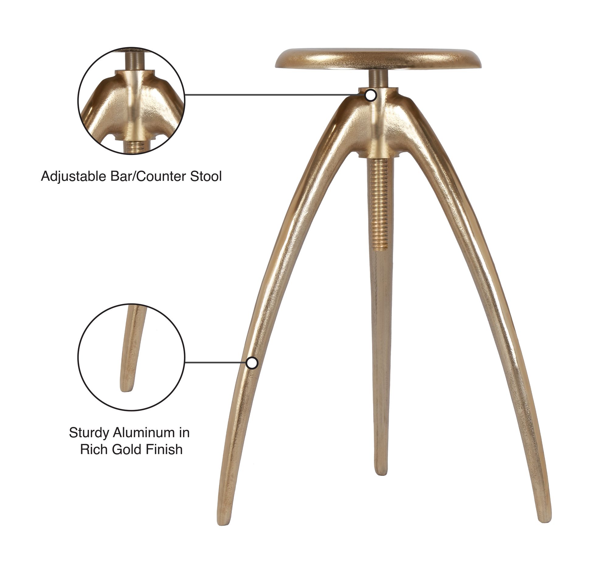 Clara Adjustable Aluminum Stool
