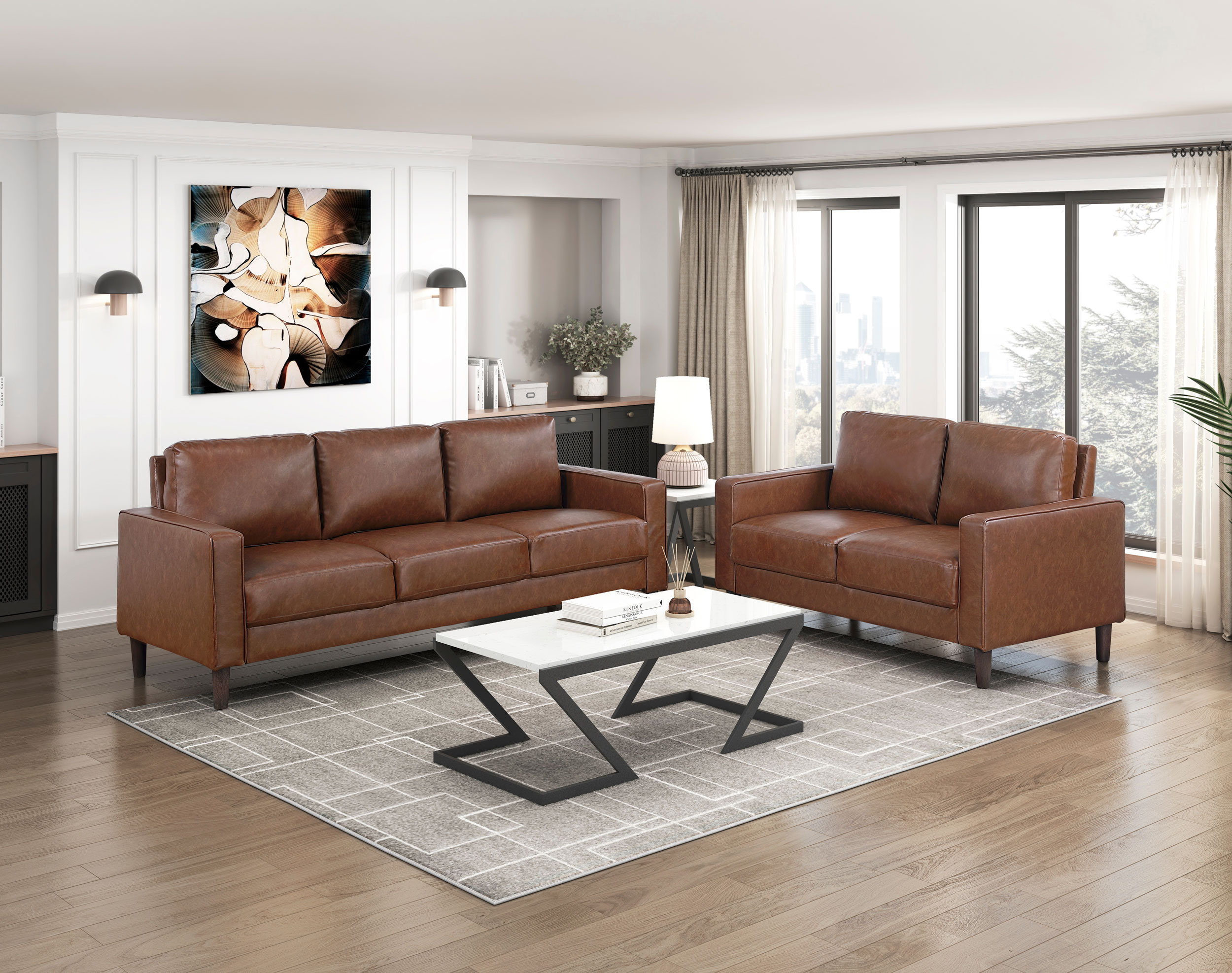 Malcolm Faux Leather Sofa