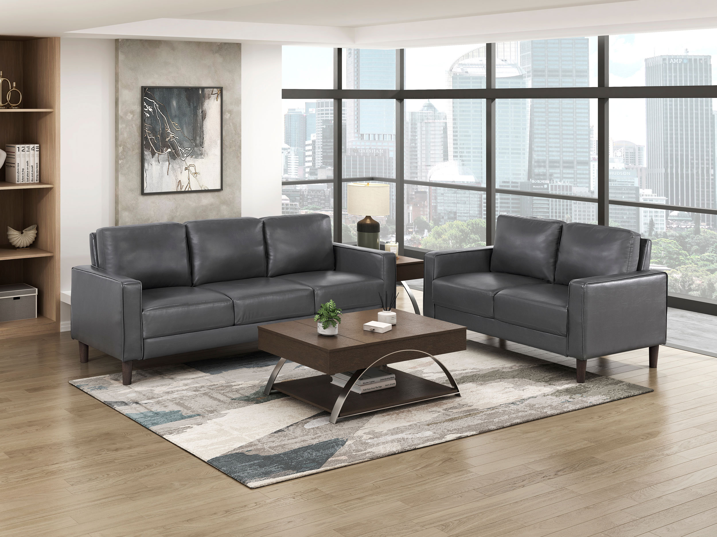 Malcolm Faux Leather Loveseat