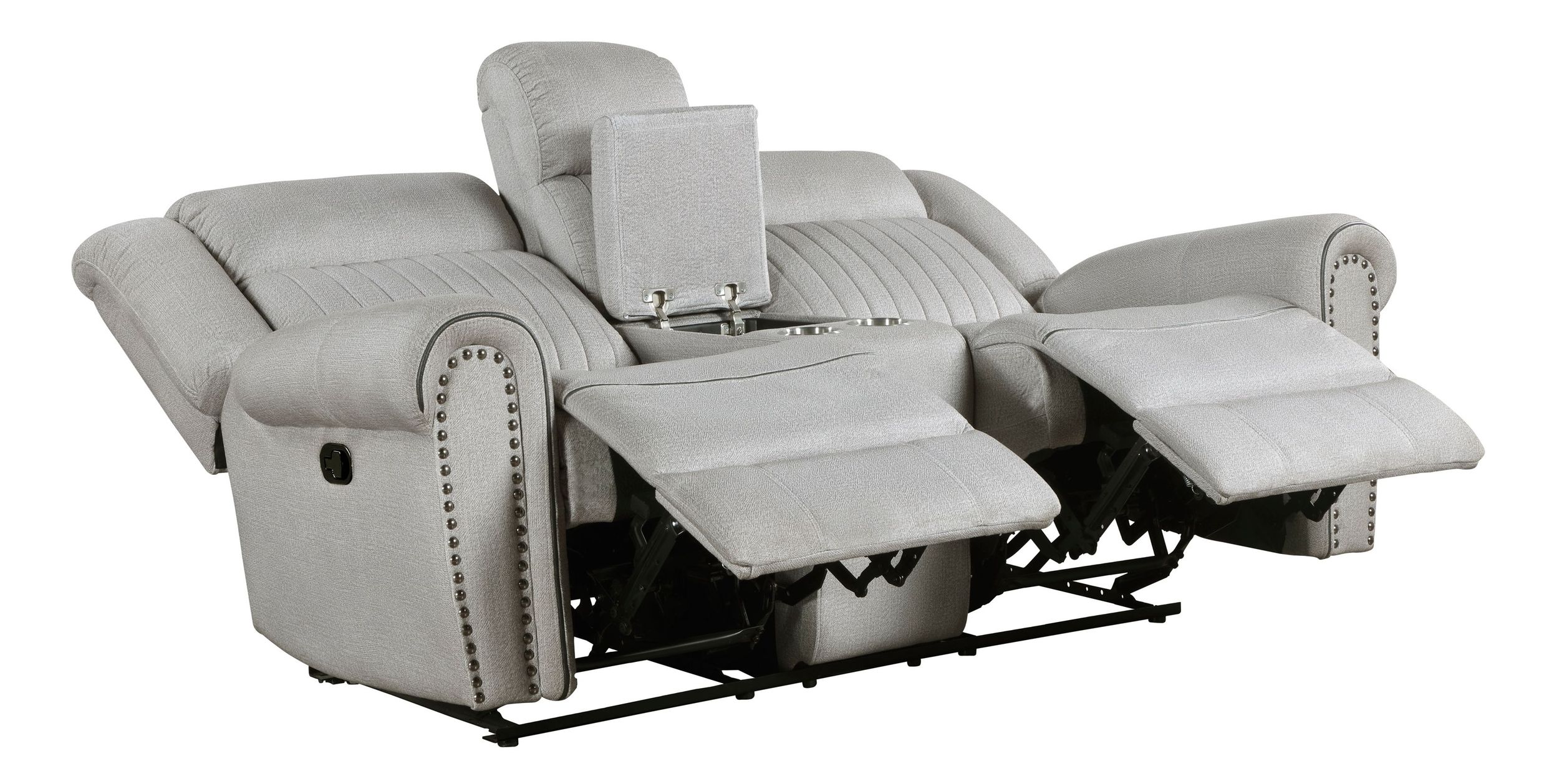 Brennen Microfiber Double Reclining Loveseat with Center Console