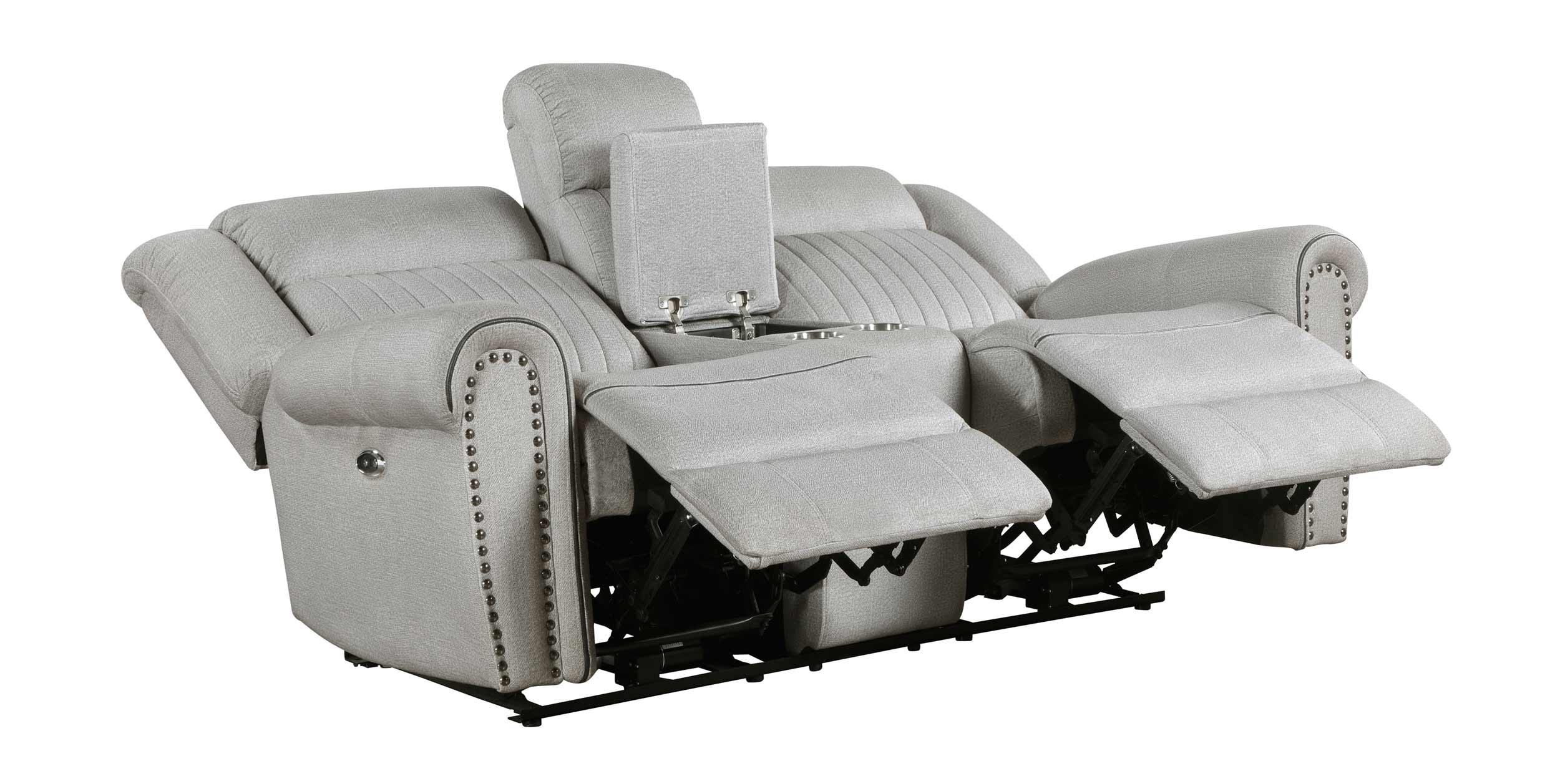 Brennen Microfiber Power Double Reclining Loveseat with Center Console