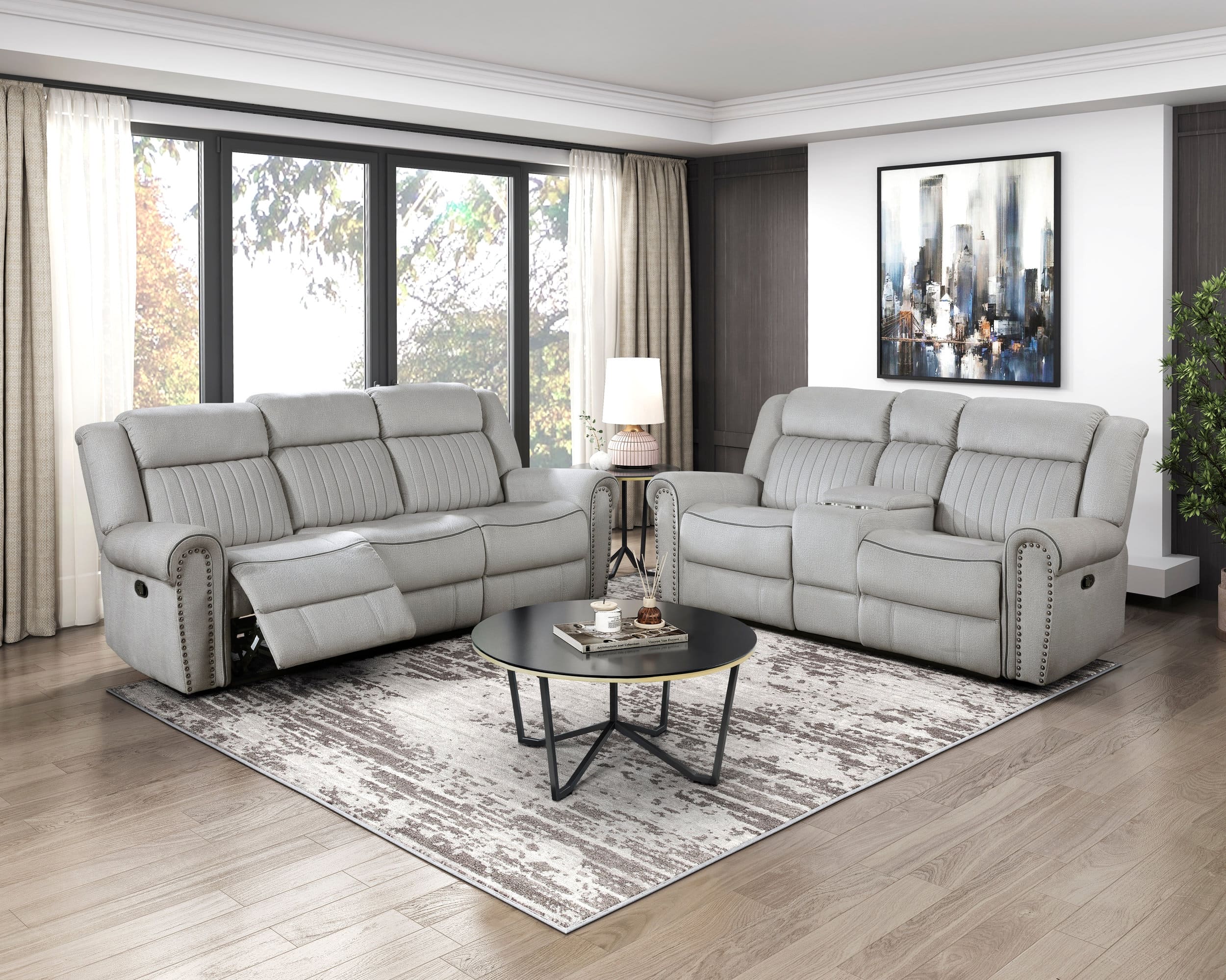 Brennen Microfiber Double Reclining Sofa