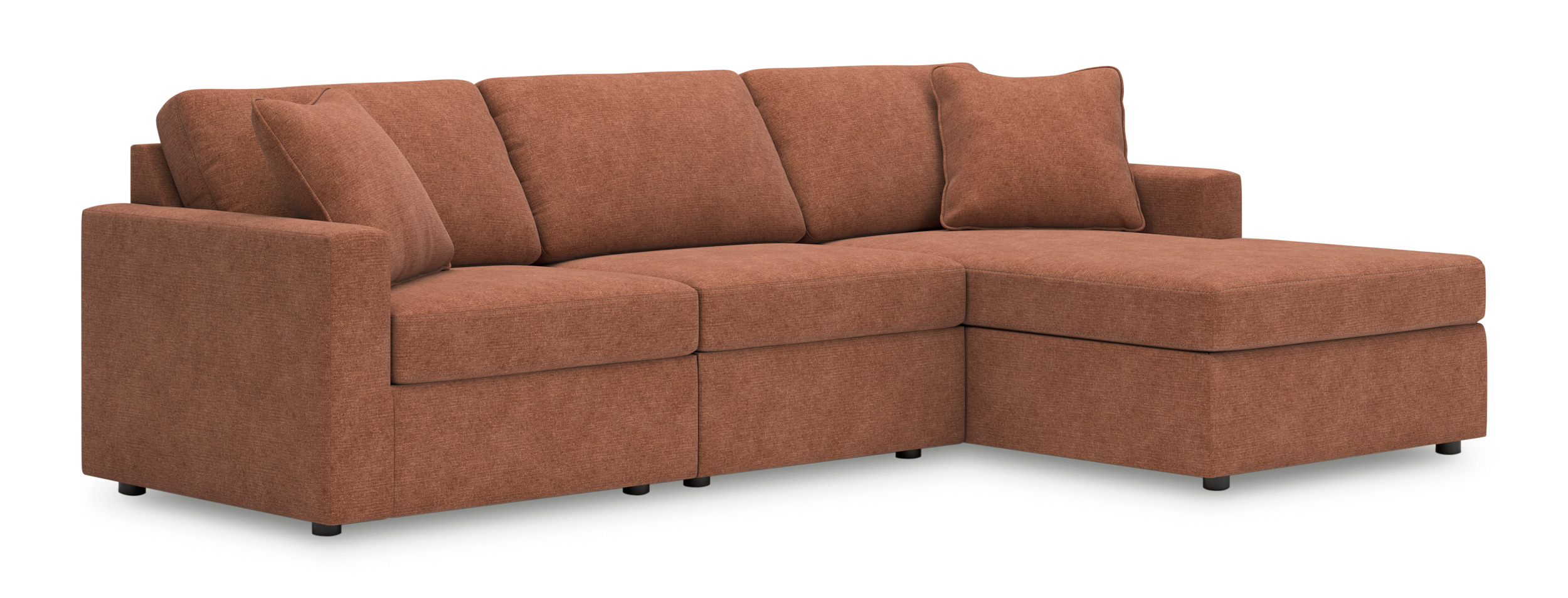 Modmax 3-Piece Polyester Sectional Sofa w/RAF Chaise