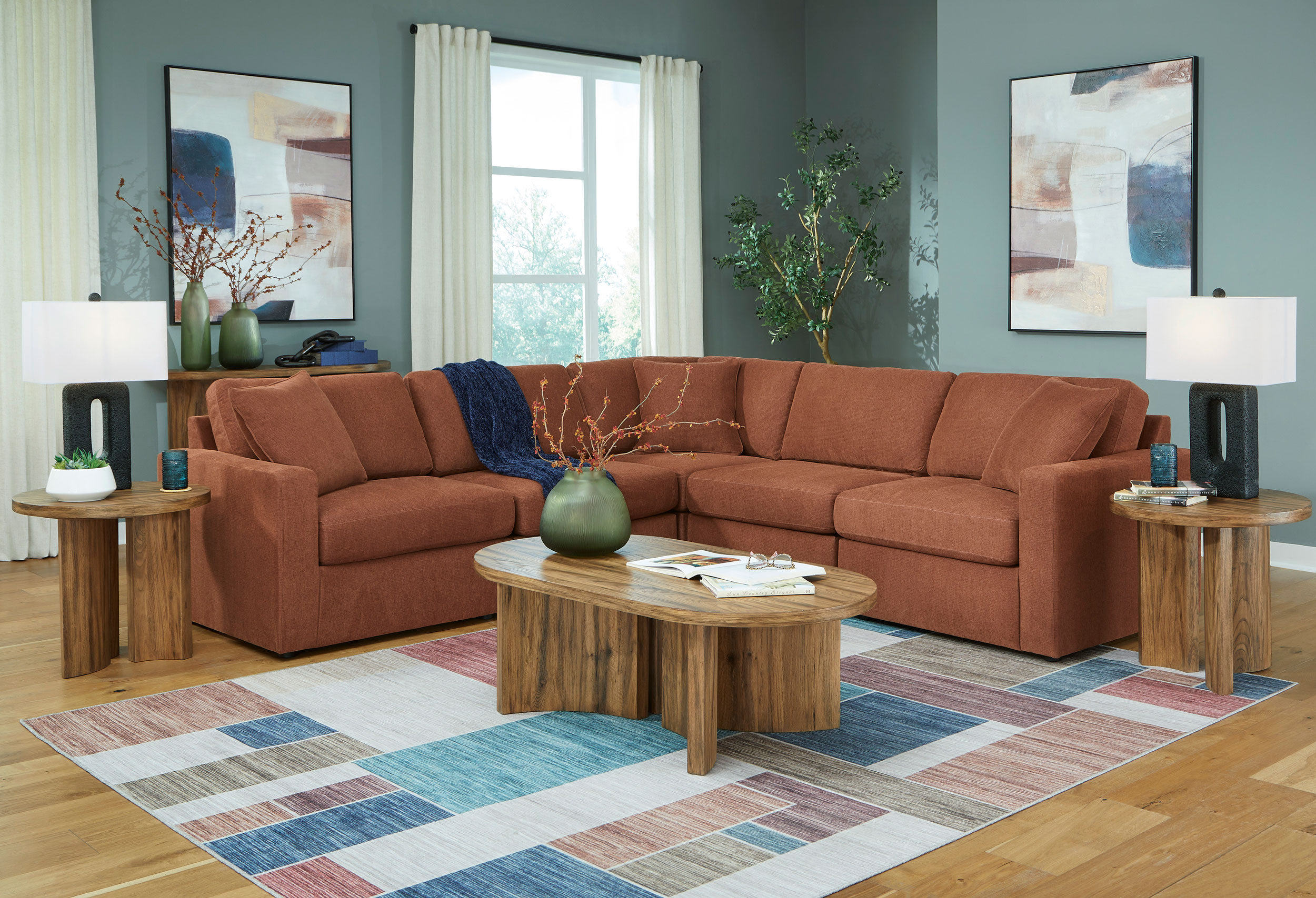 Corner Set Brick 5 Seater