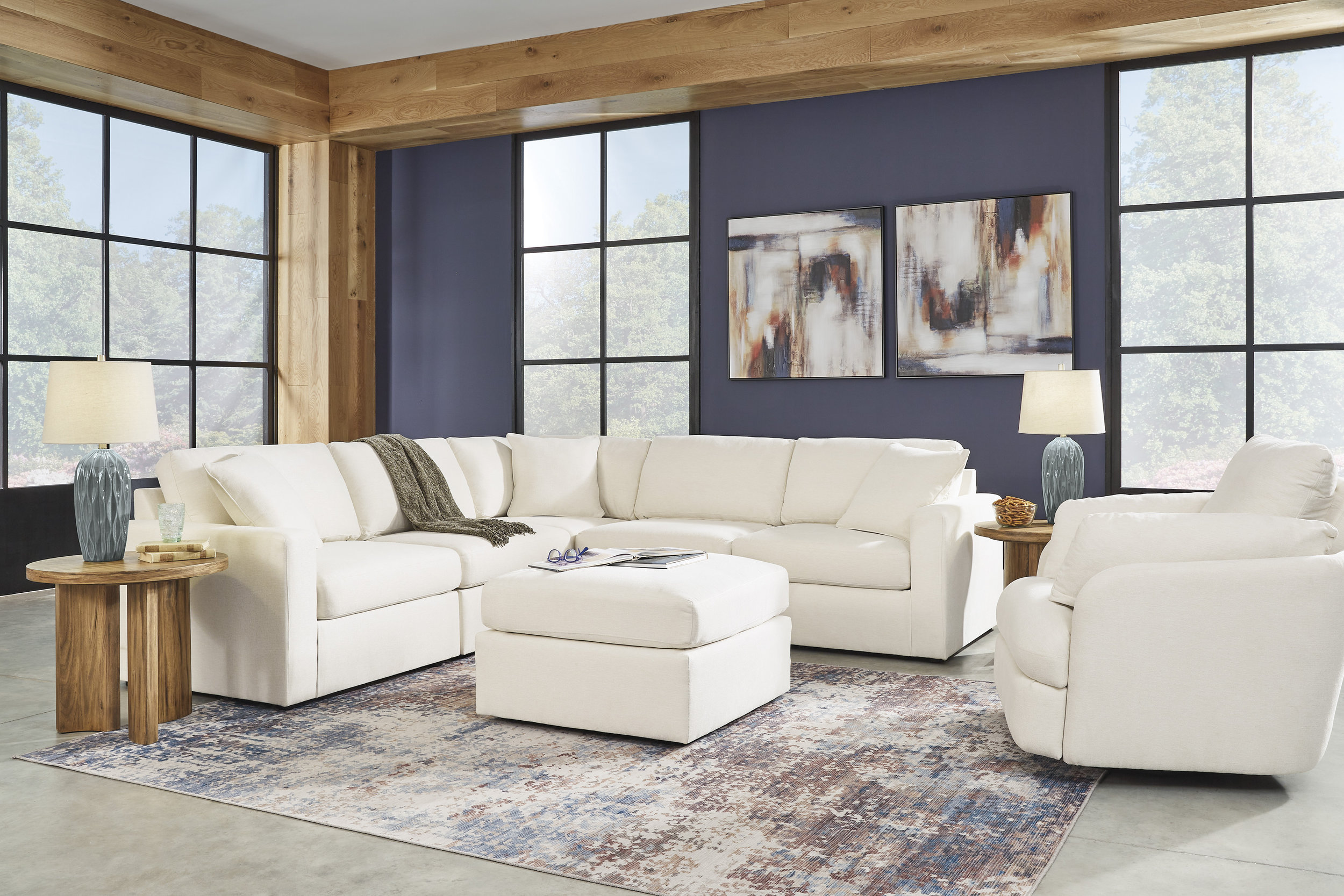 Modmax Polyester Swivel Glider Recliner