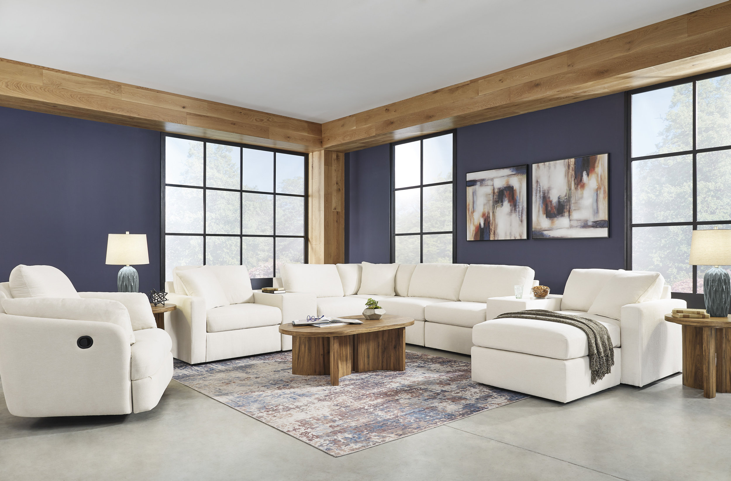 Modmax Polyester Swivel Glider Recliner