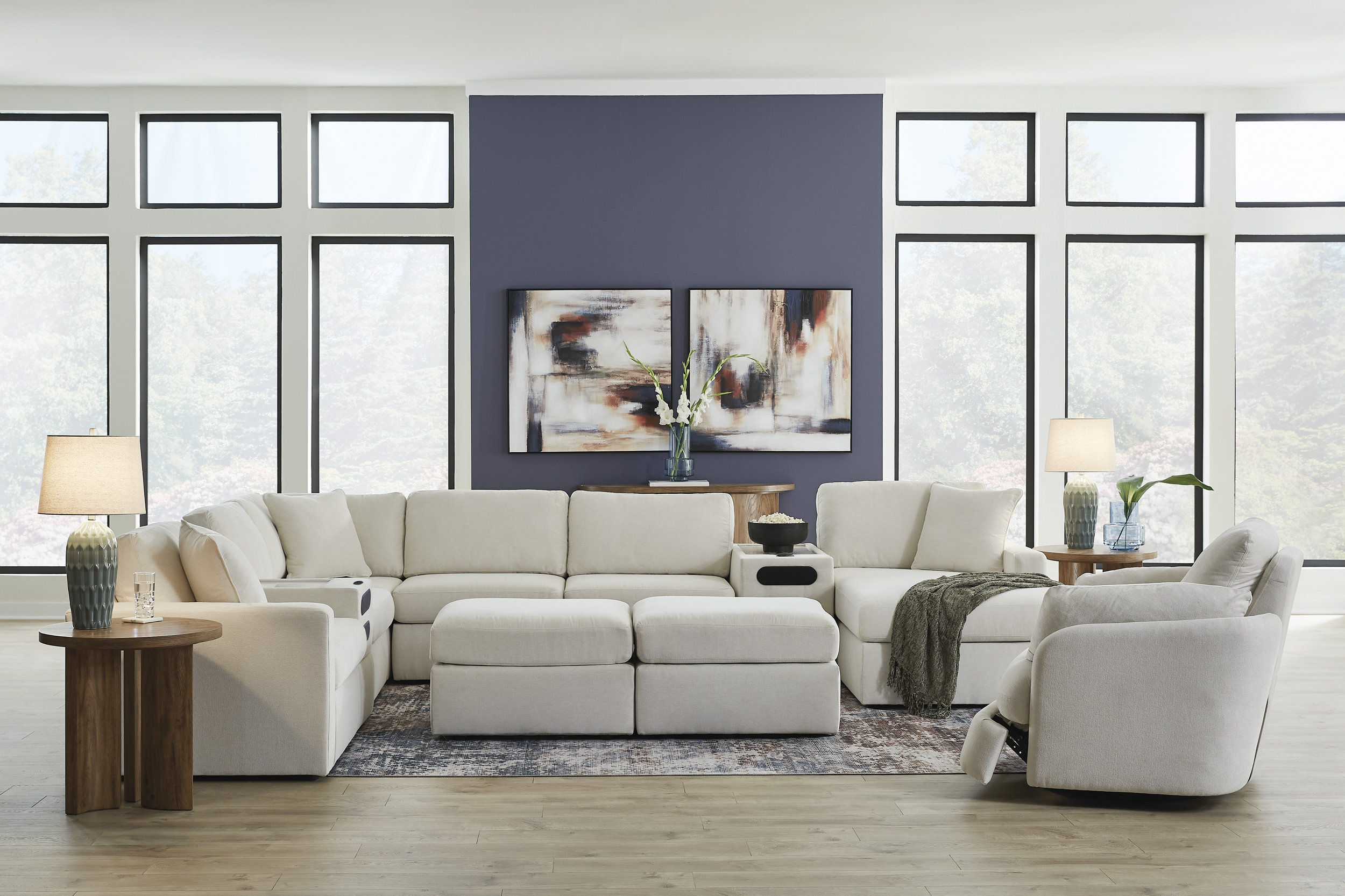 Modmax Polyester Swivel Glider Recliner