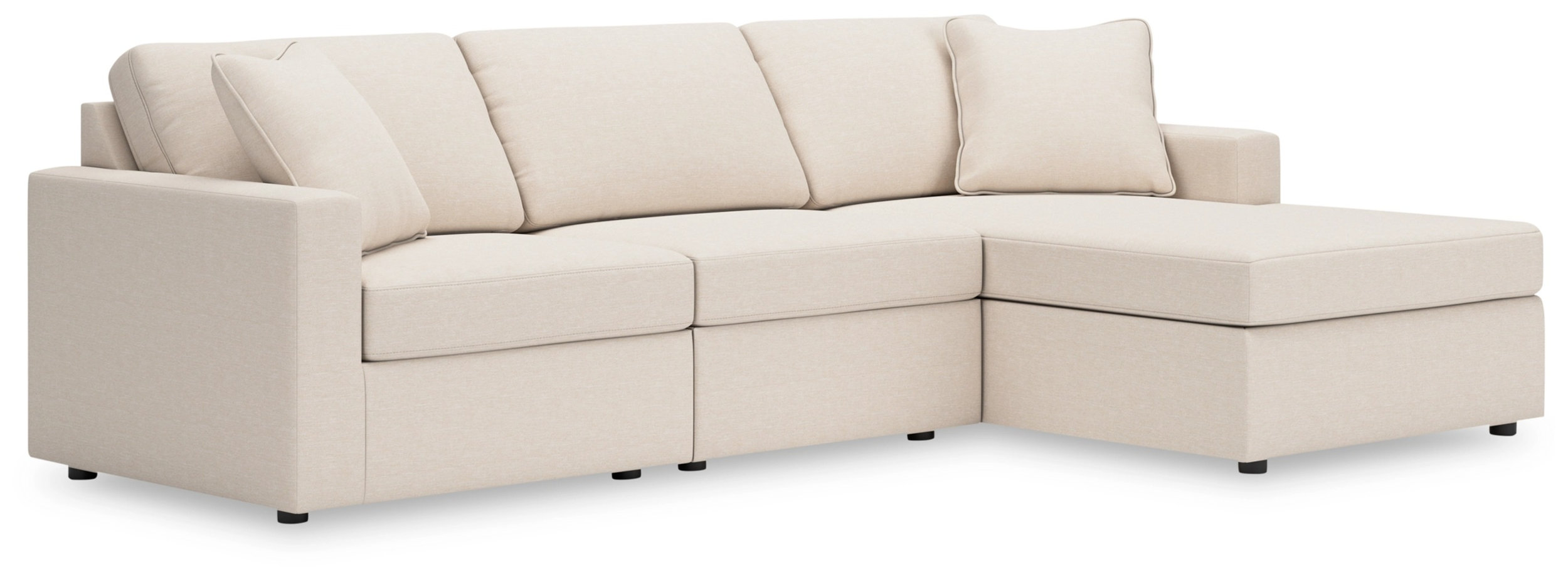 Modmax 3-Piece Polyester Sectional Sofa w/RAF Chaise
