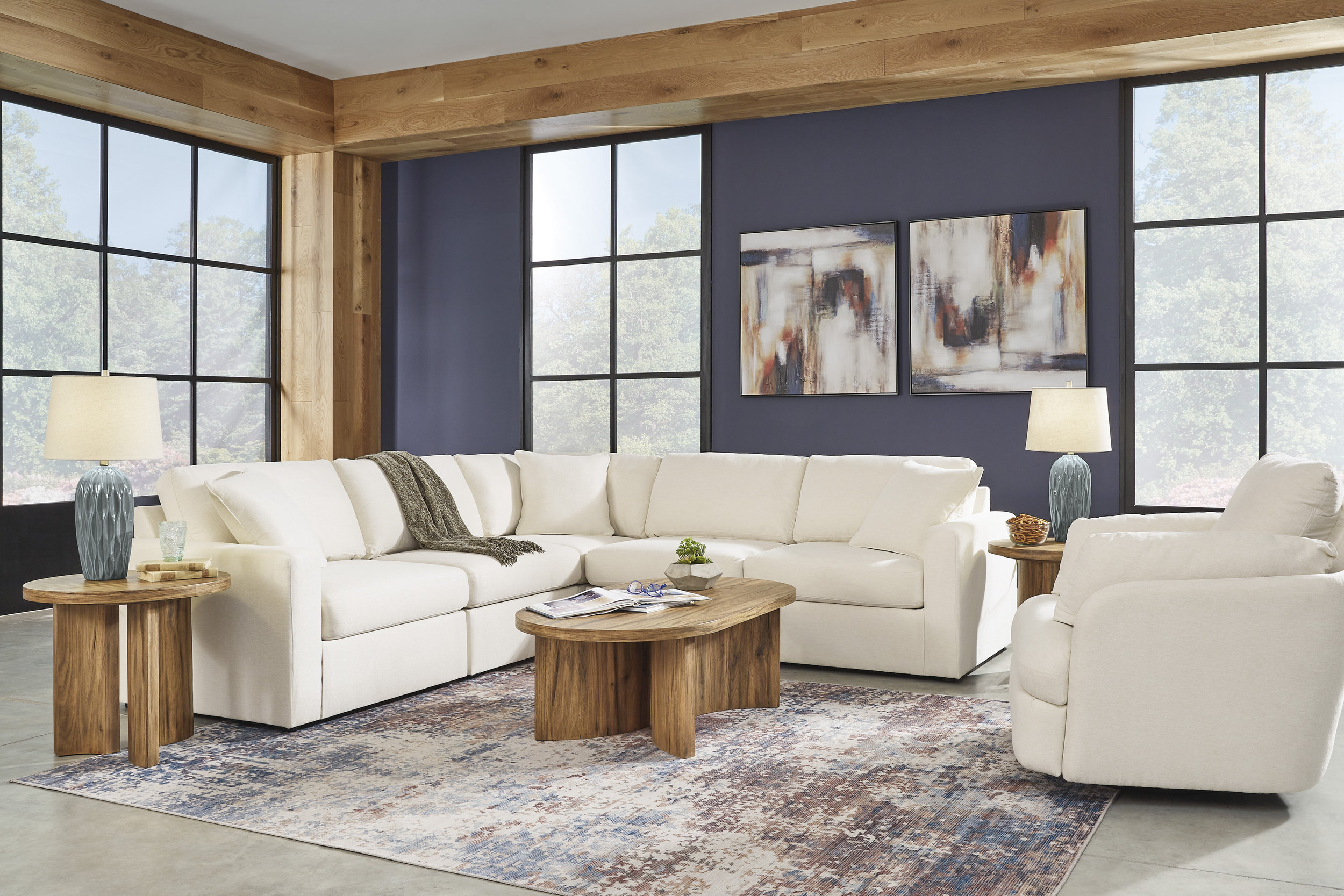 Modmax 5-Piece L-Shaped Polyester Sectional