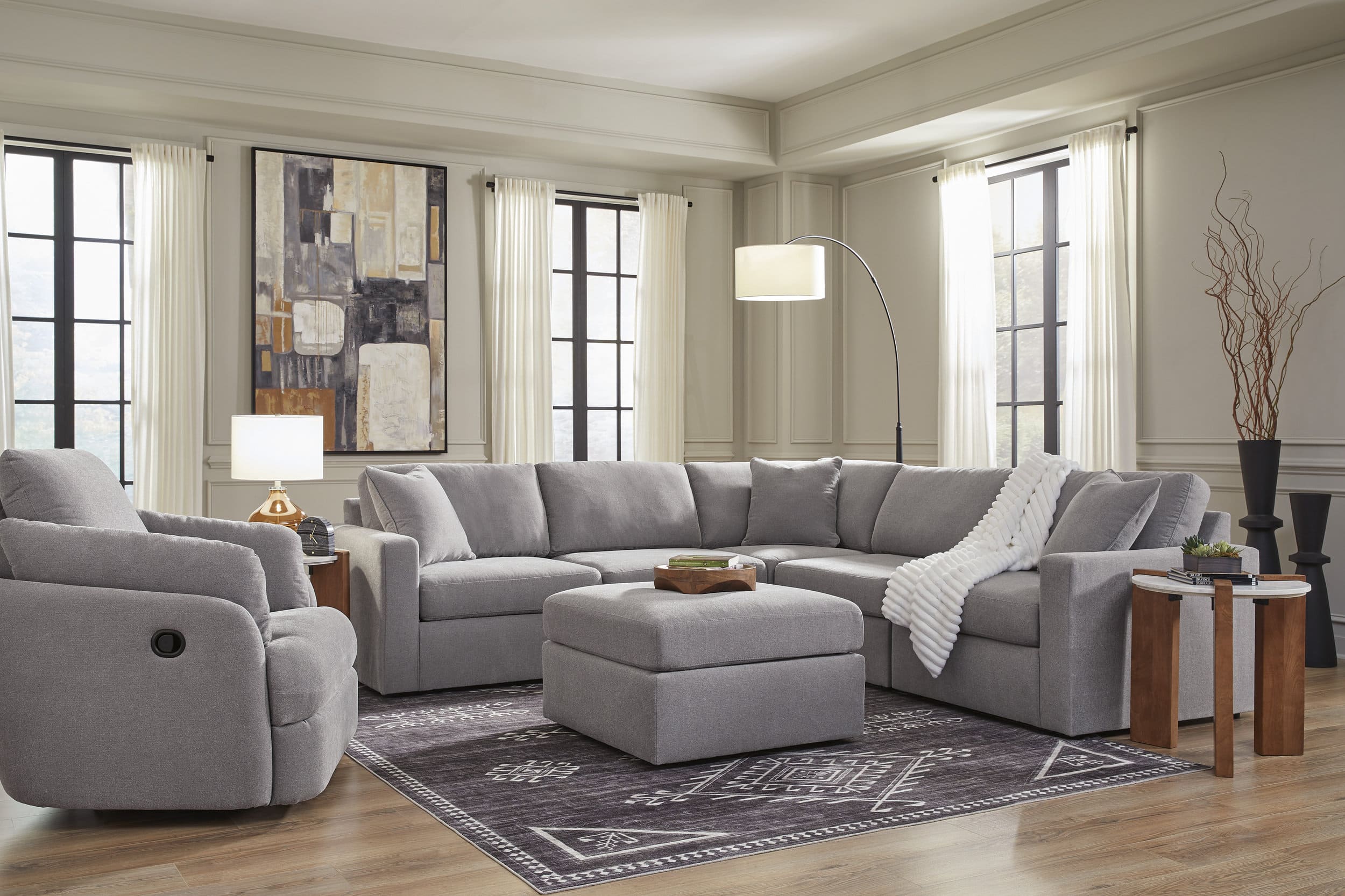 Modmax Polyester Swivel Glider Recliner