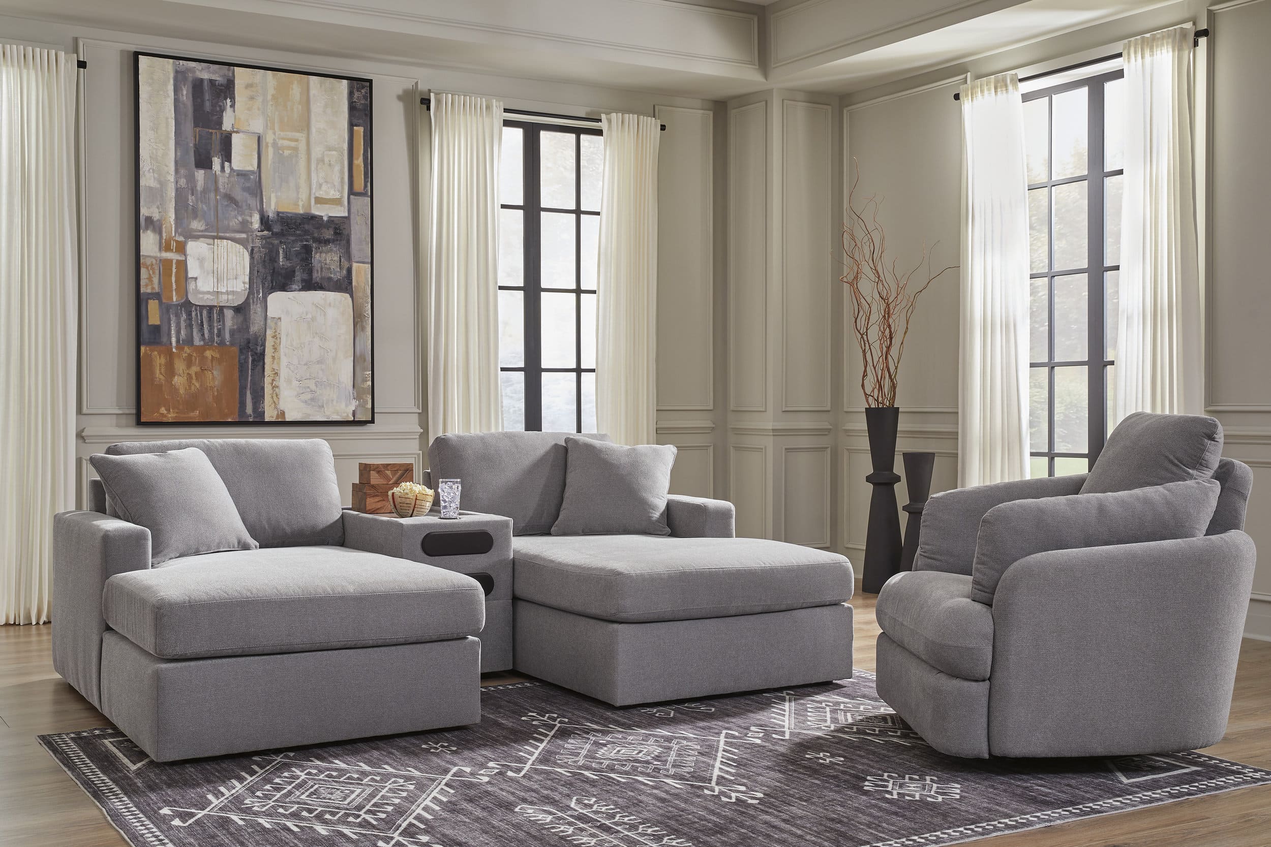 Modmax Polyester Swivel Glider Recliner