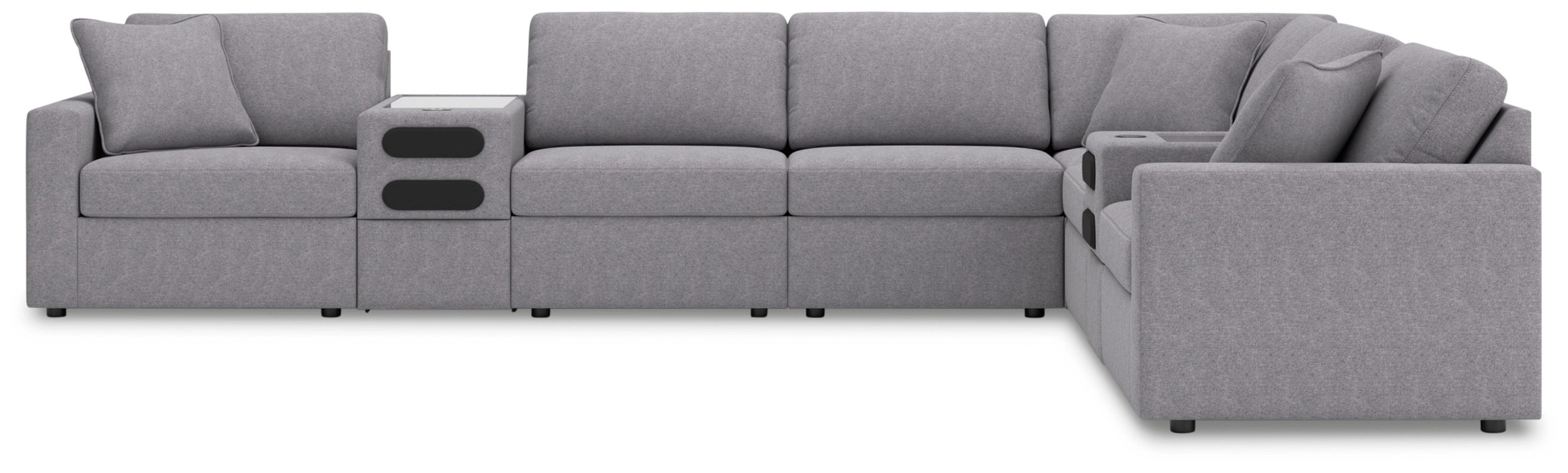 Modmax 8-Piece L-Shaped Polyester Sectional w/Audio Consoles