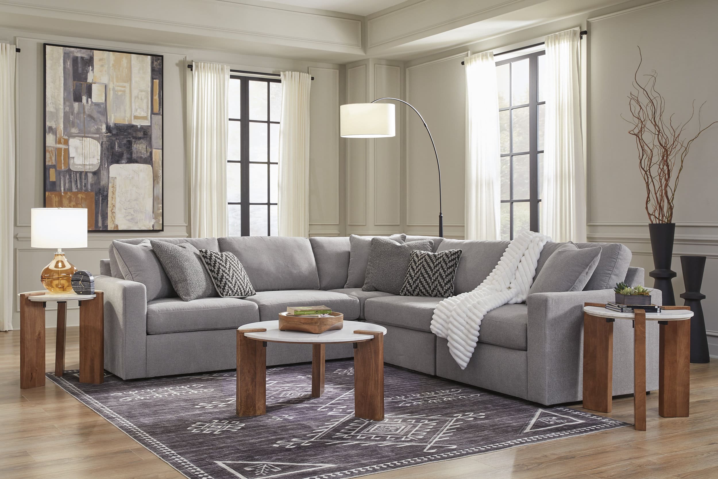 Modmax 5-Piece L-Shaped Polyester Sectional