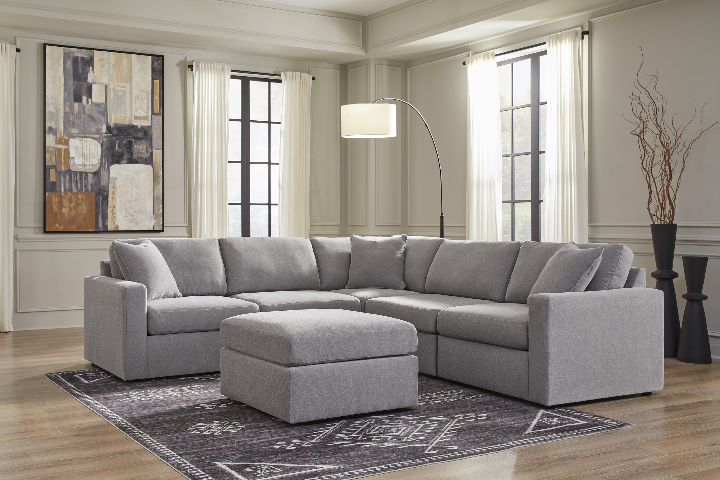 Modmax 5-Piece L-Shaped Polyester Sectional