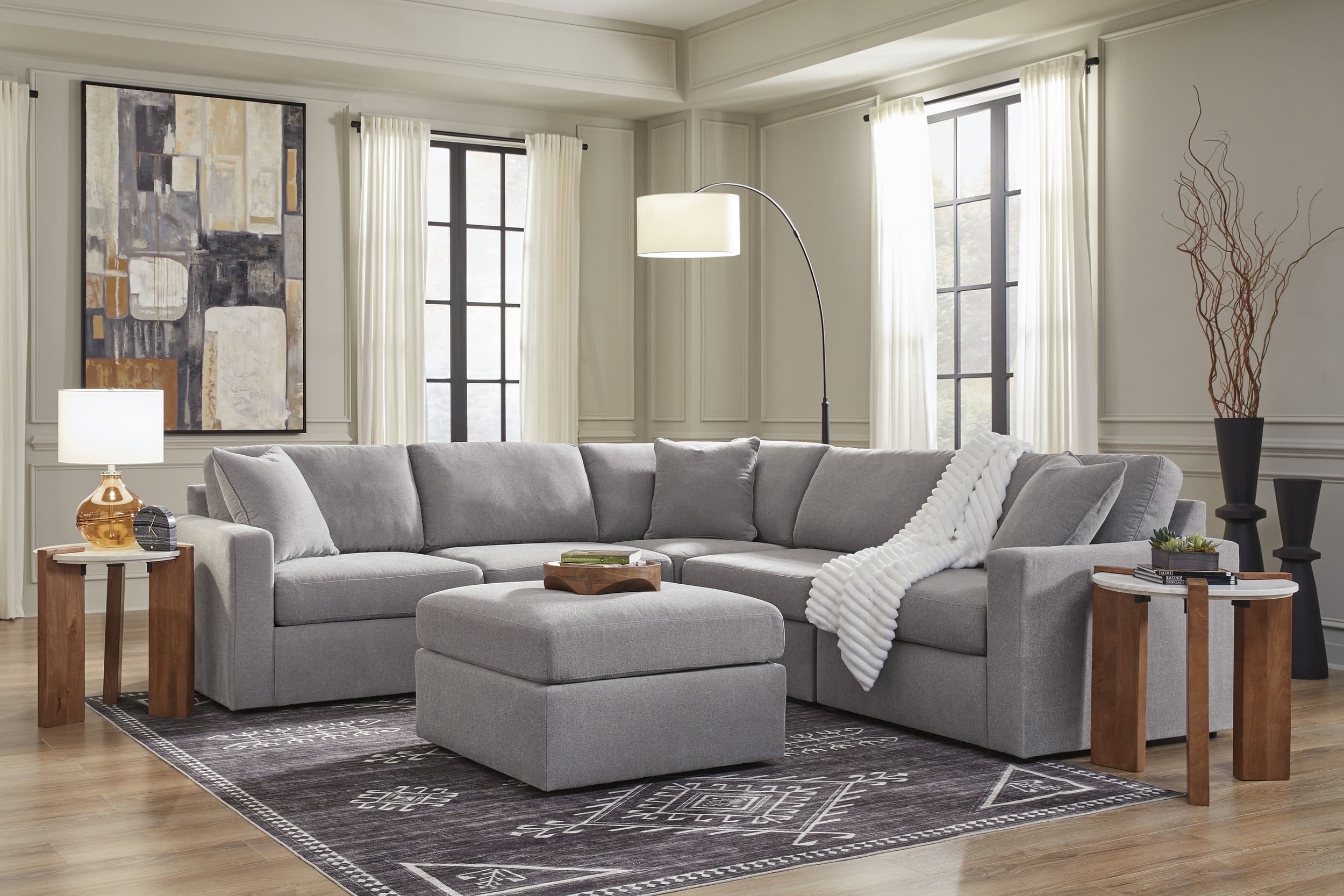 Modmax 5-Piece L-Shaped Polyester Sectional