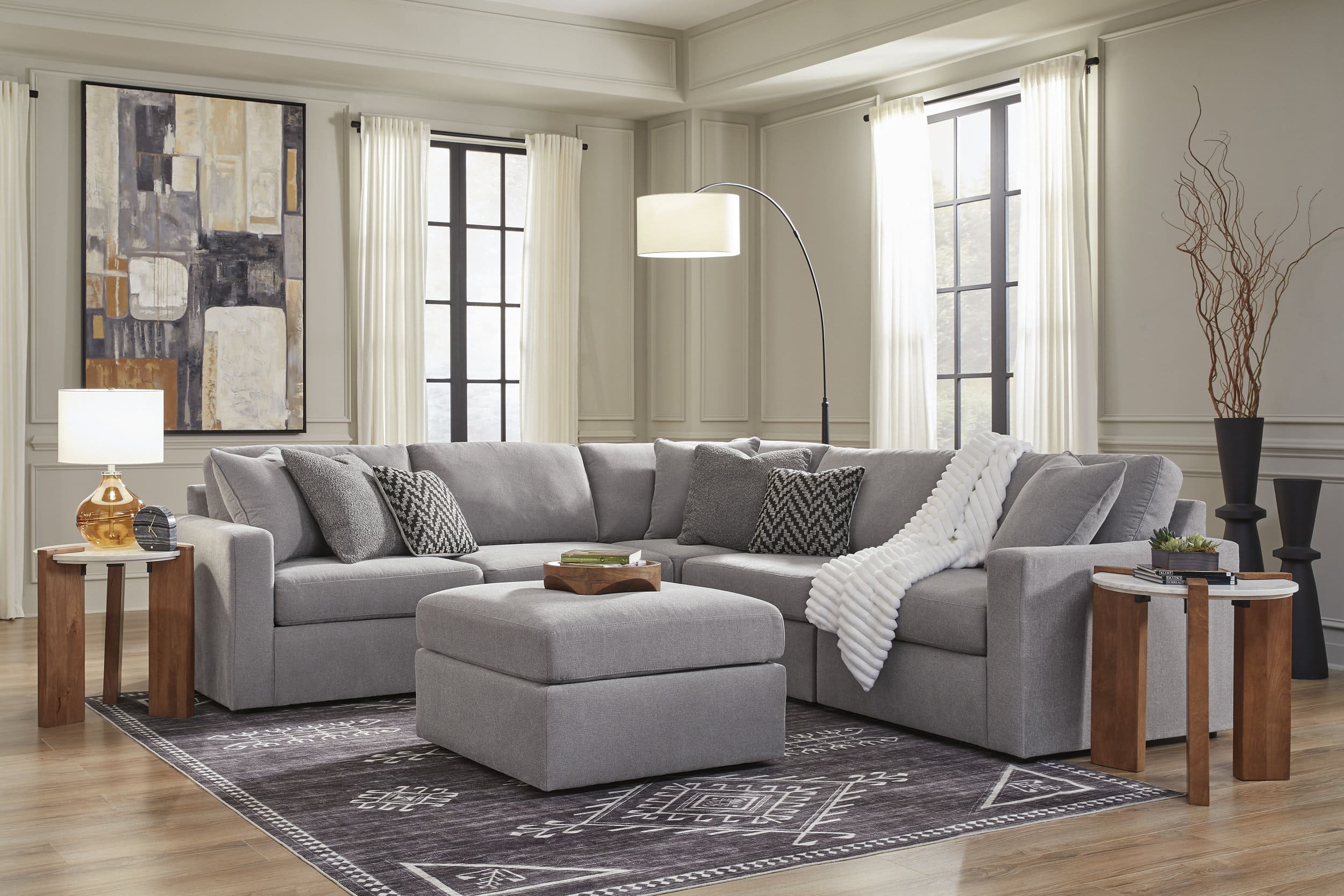 Modmax 5-Piece L-Shaped Polyester Sectional