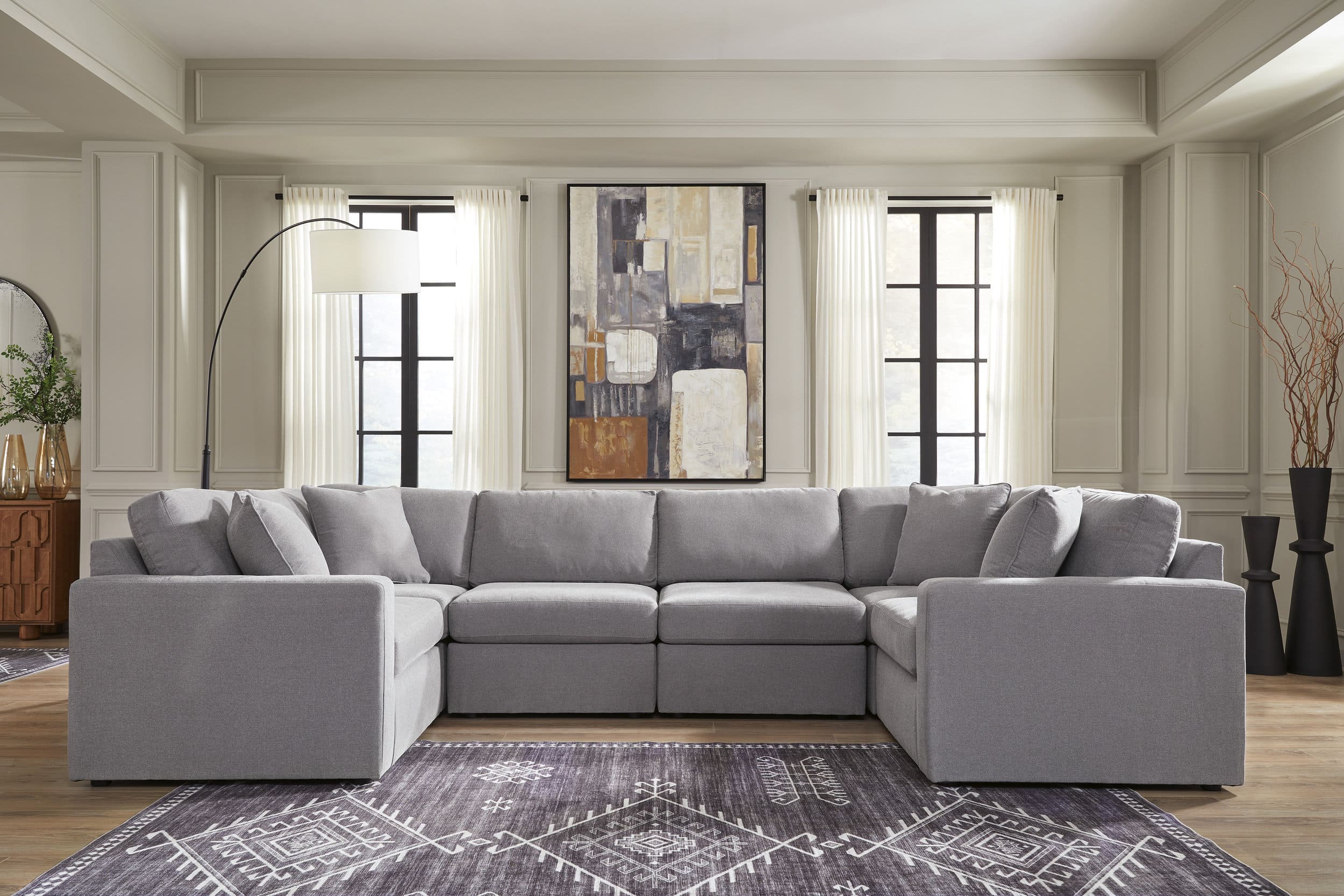 Modmax 6-Piece U-Shaped Polyester Sectional