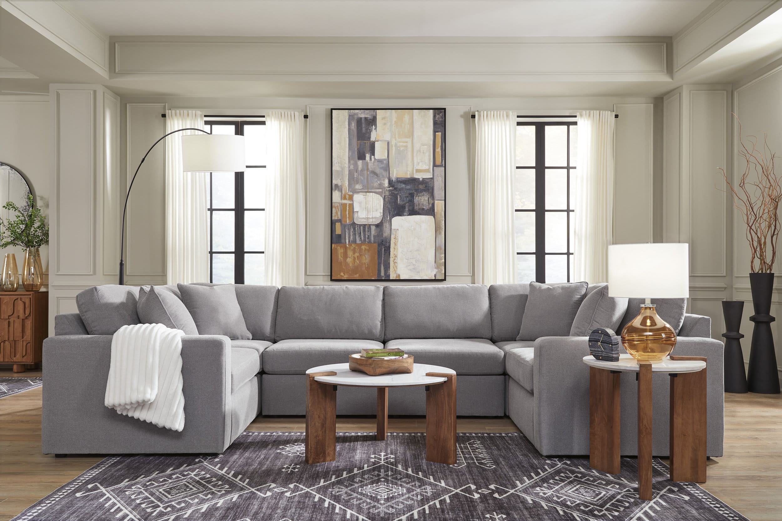 Modmax 6-Piece U-Shaped Polyester Sectional