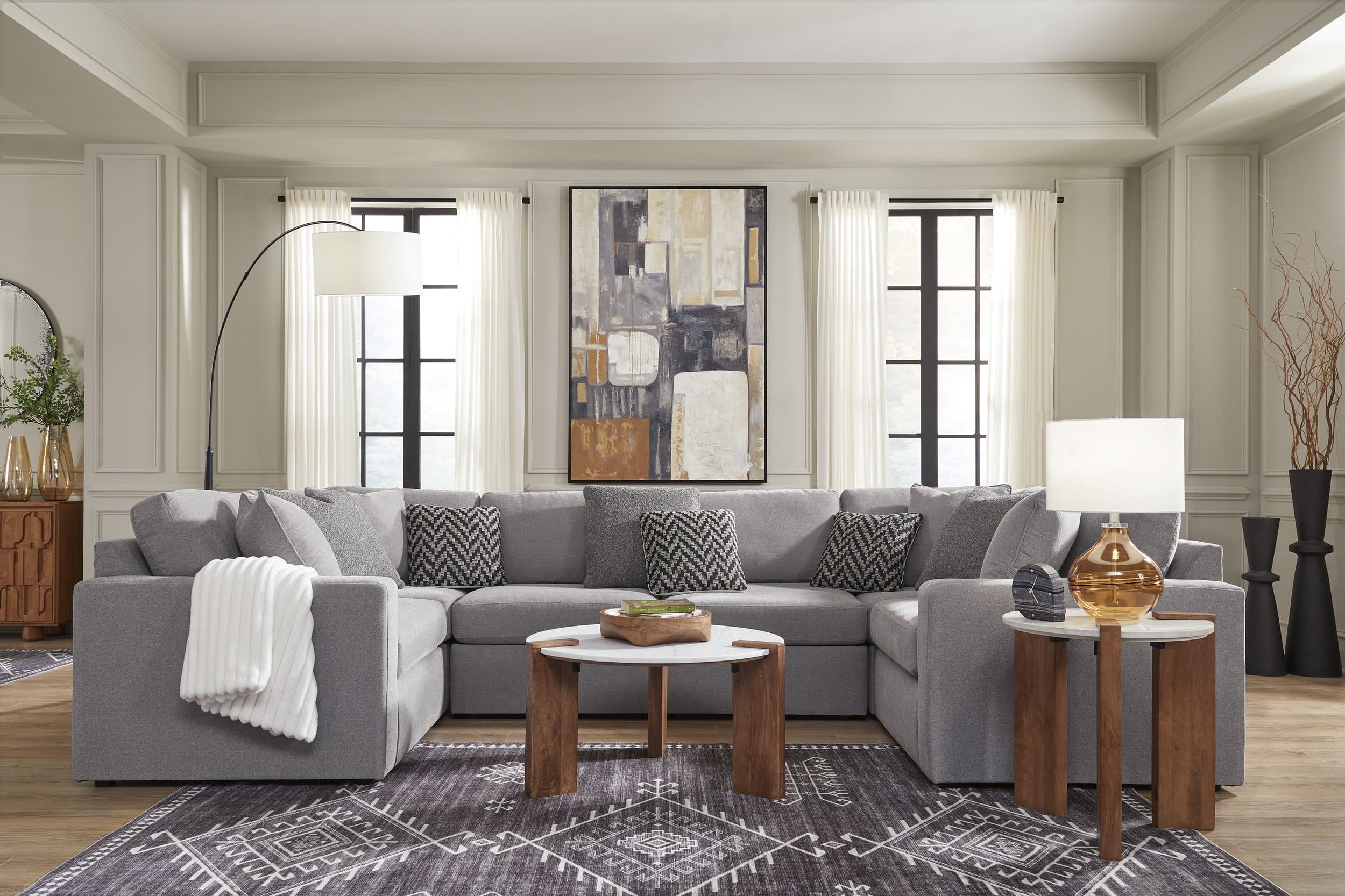 Modmax 6-Piece U-Shaped Polyester Sectional