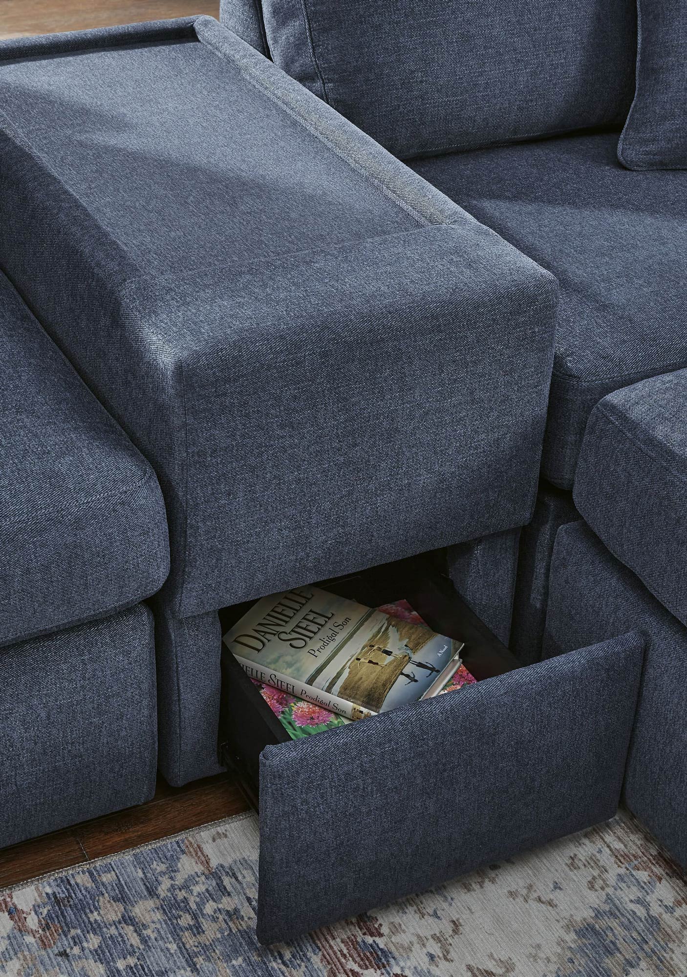 Ashley Modmax Ink Modular Loveseat with Audio Console