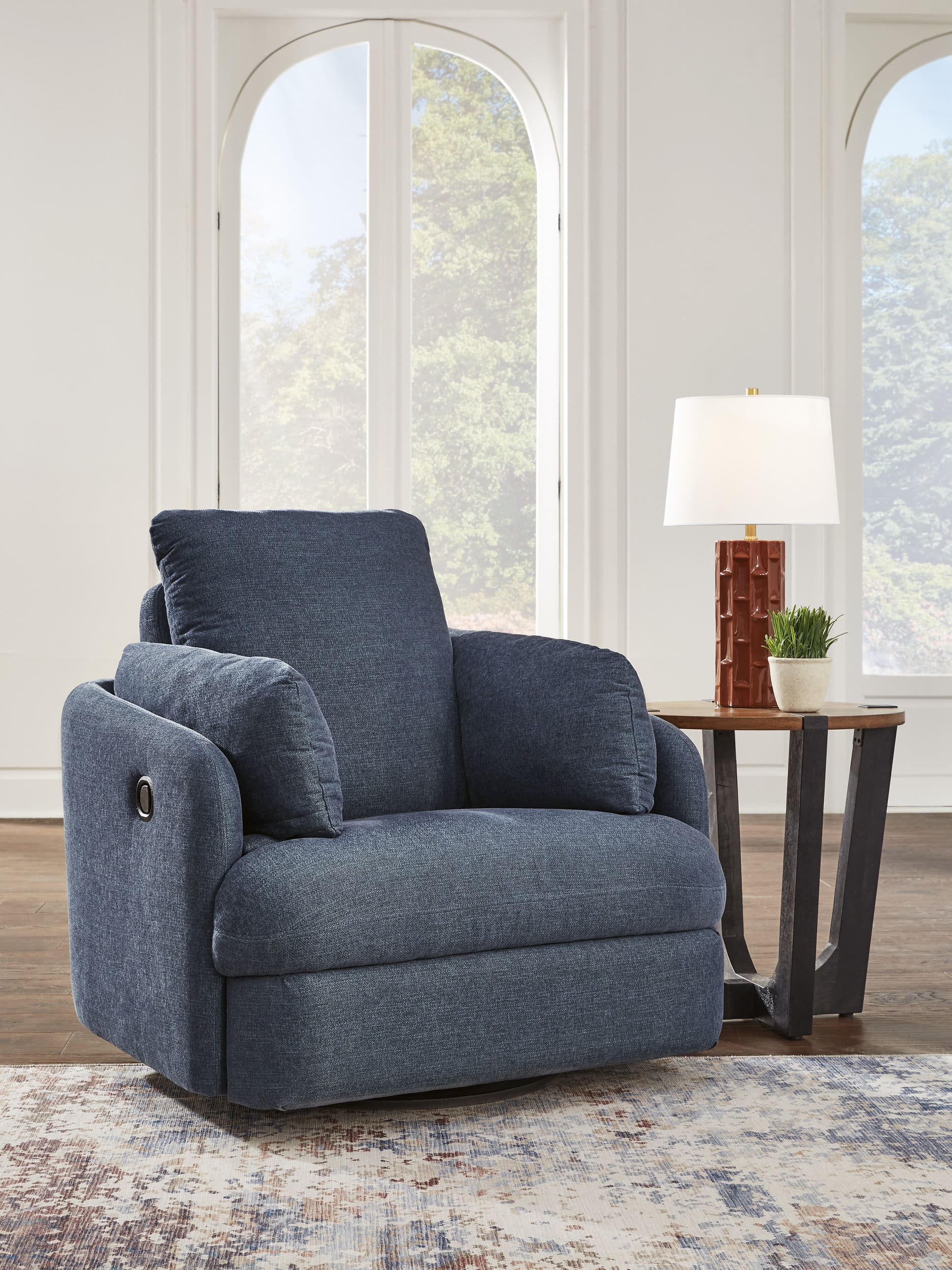 Modmax Polyester Swivel Glider Recliner