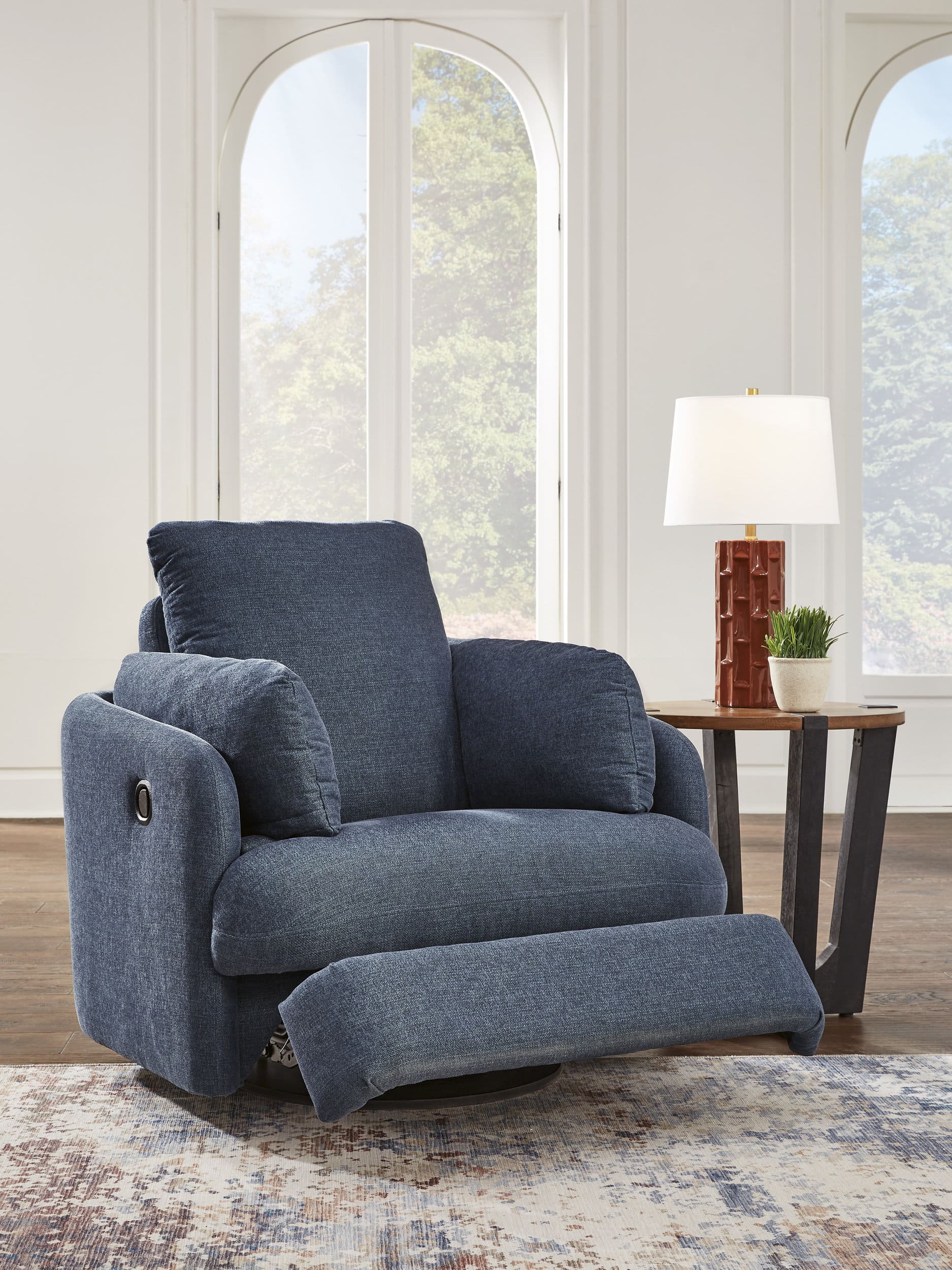 Modmax Polyester Swivel Glider Recliner