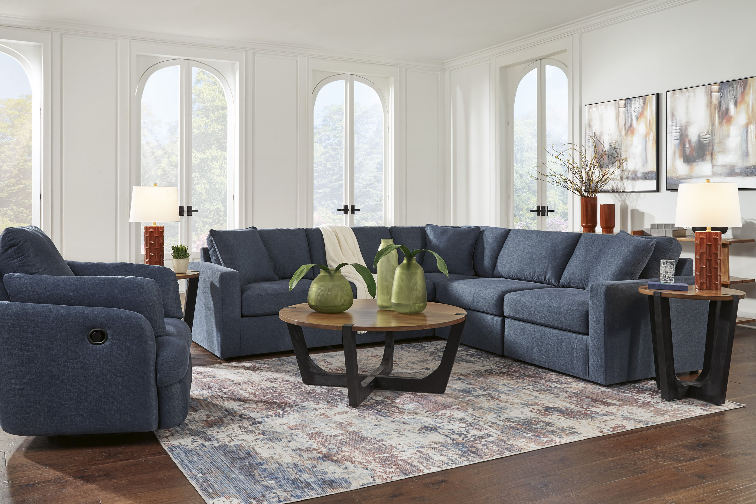 Modmax 5-Piece L-Shaped Polyester Sectional