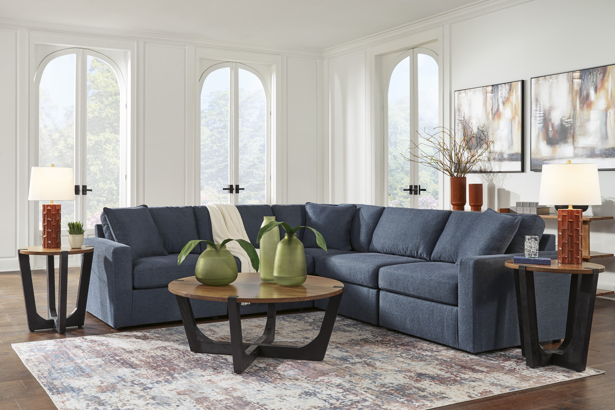 Modmax 5-Piece L-Shaped Polyester Sectional
