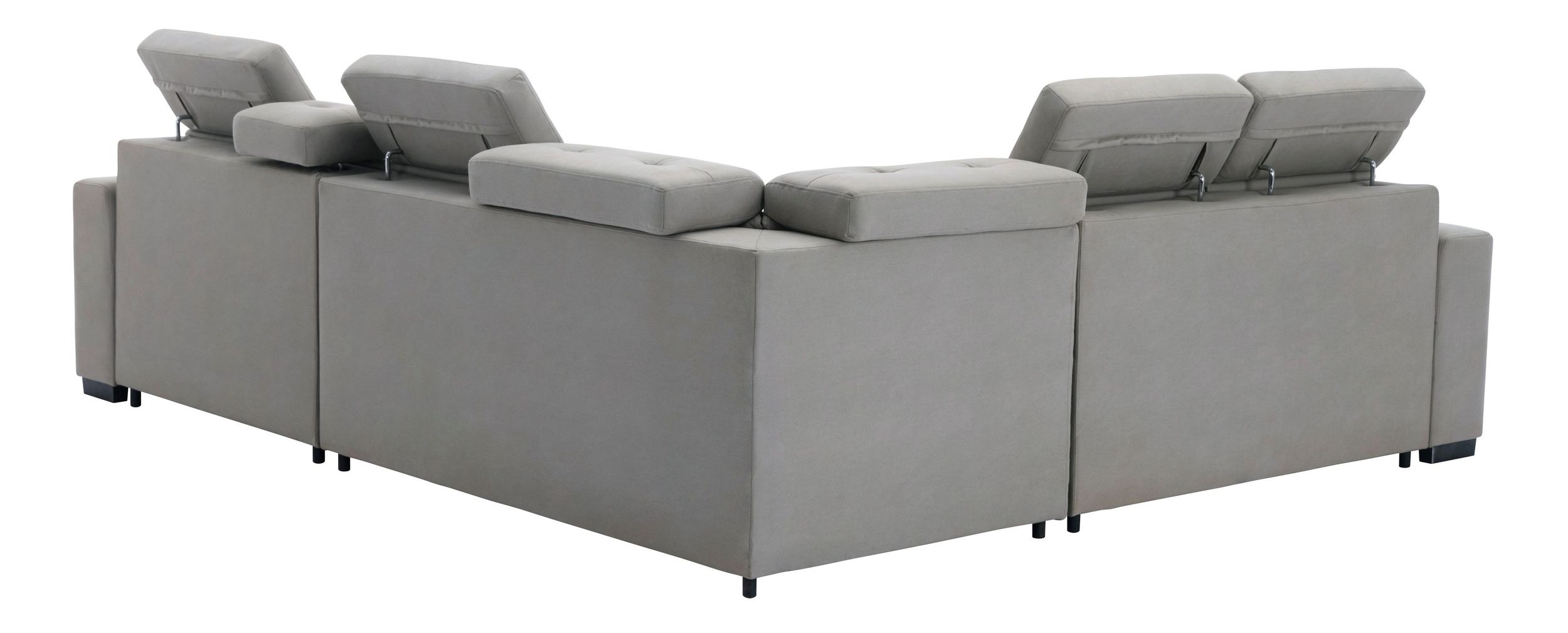 Farrah Microfiber 3‑Piece Sectional with Adjustable Headrests, Pull‑out Bed & Console