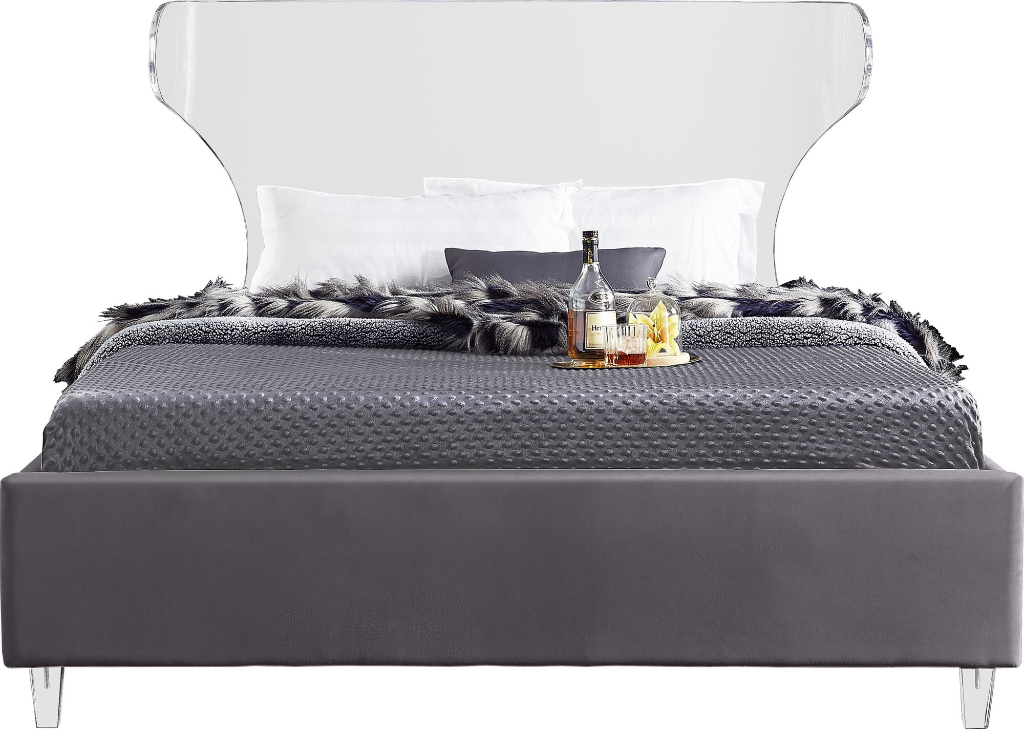 Ghost Velvet Full Size Bed
