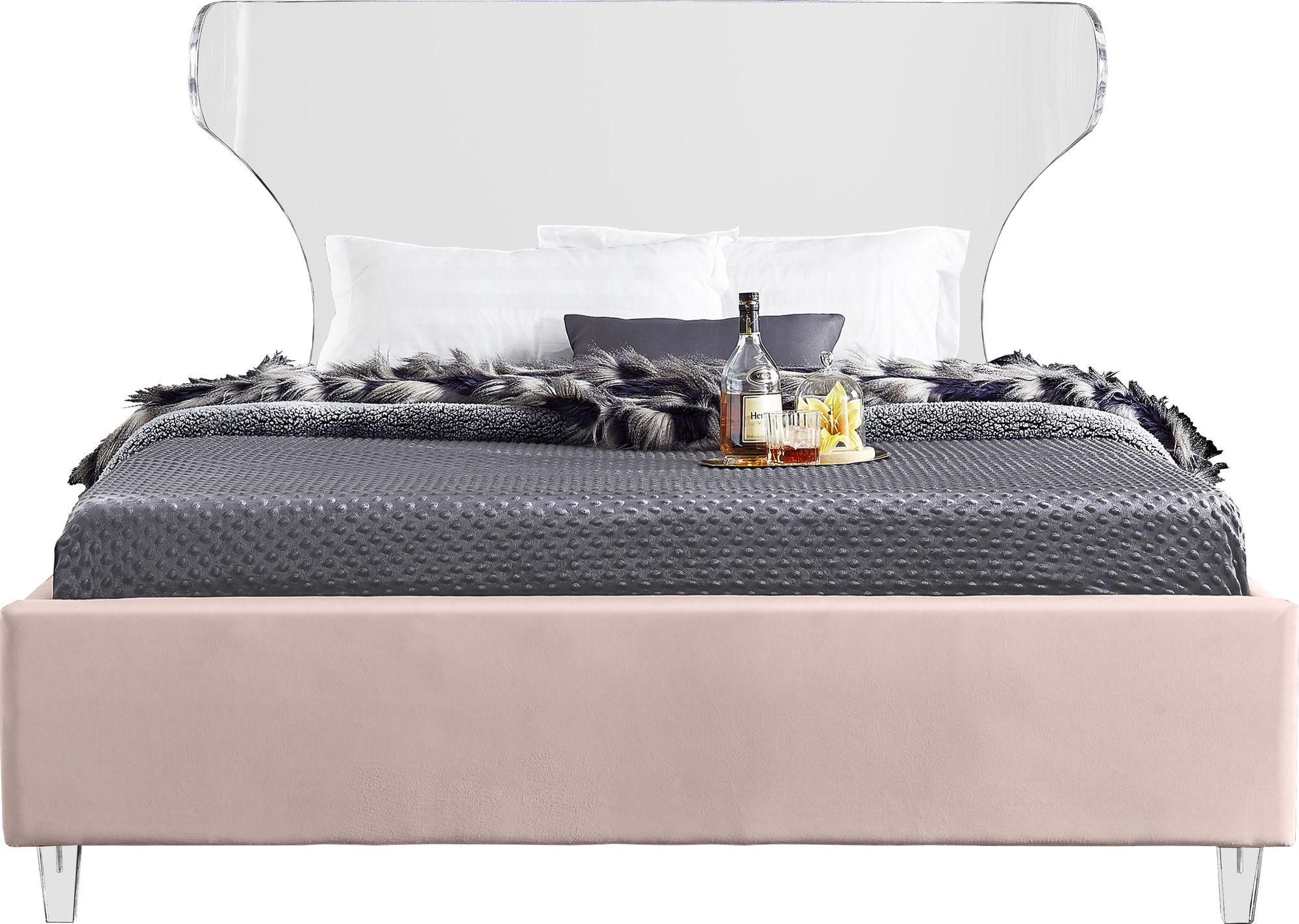 Ghost Velvet King Size Bed