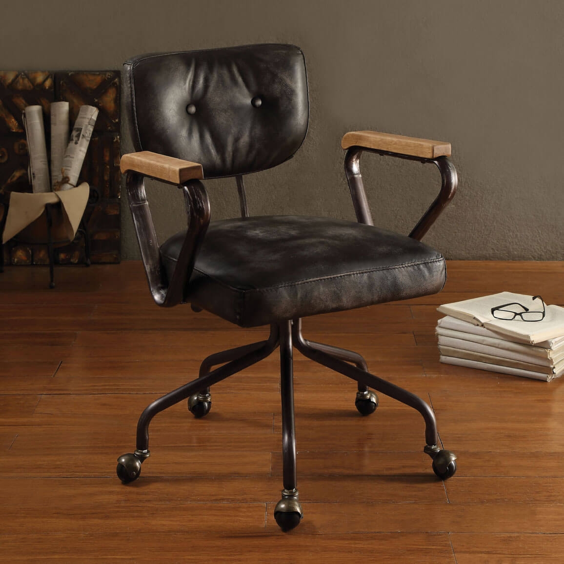 Hallie Top Grain Leather Executive Office Chair