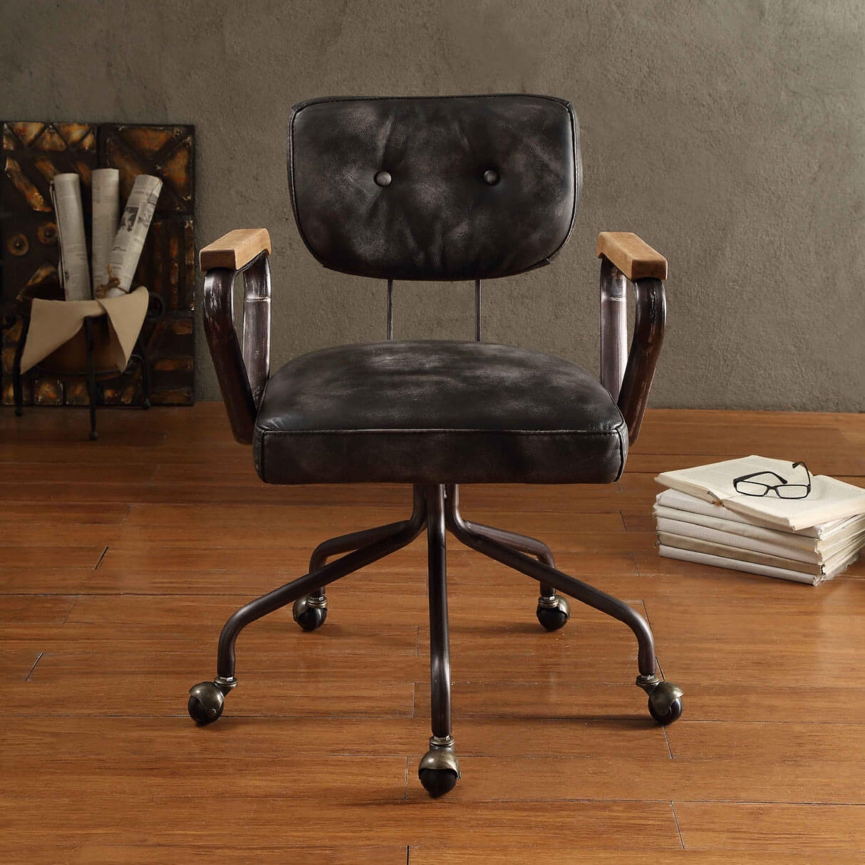 Hallie Top Grain Leather Executive Office Chair